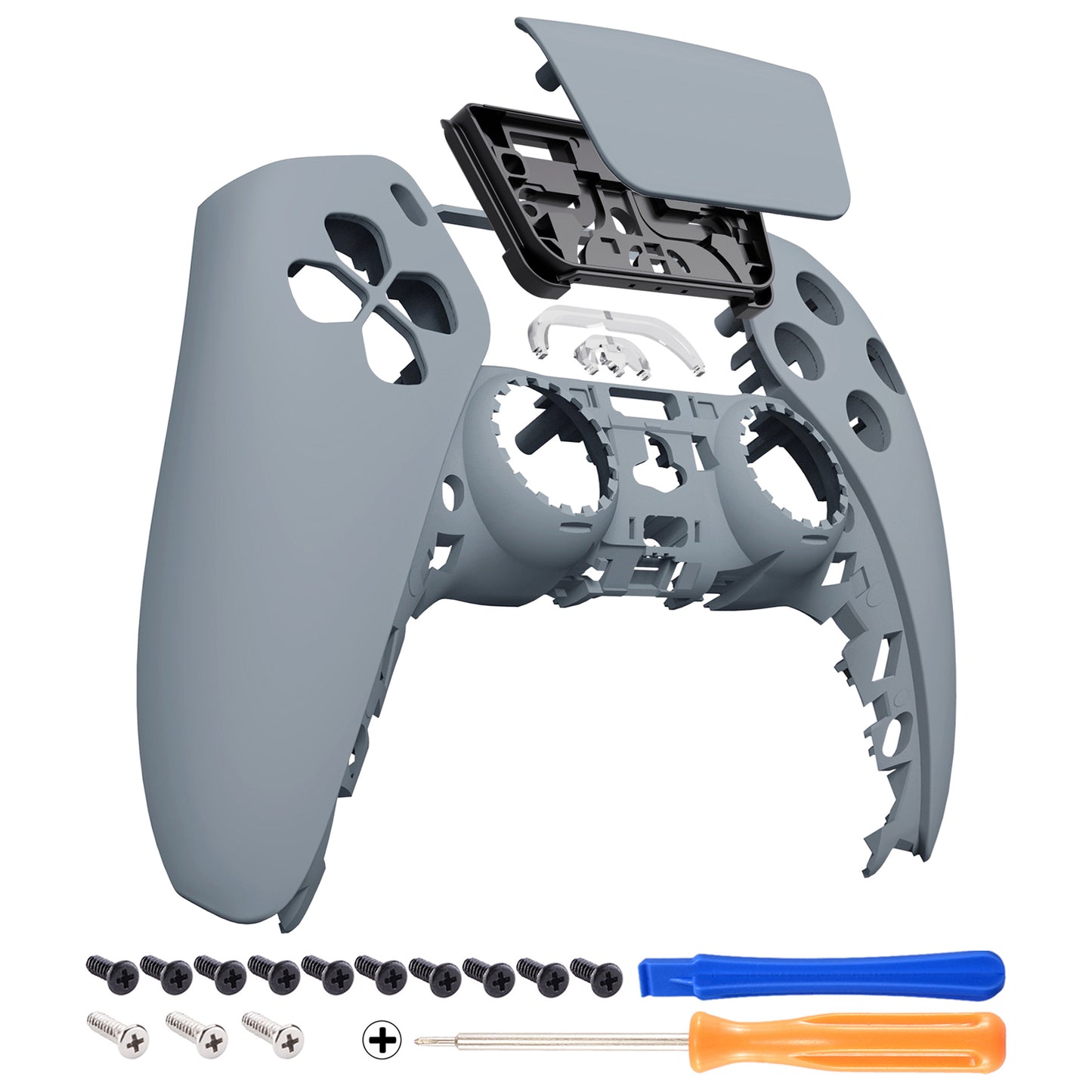 eXtremeRate PS5コントローラーBDM-010/020/030/040/050対応交換対応用フロントハウジングシェル&タッチパッド【ニューホープグレイ】