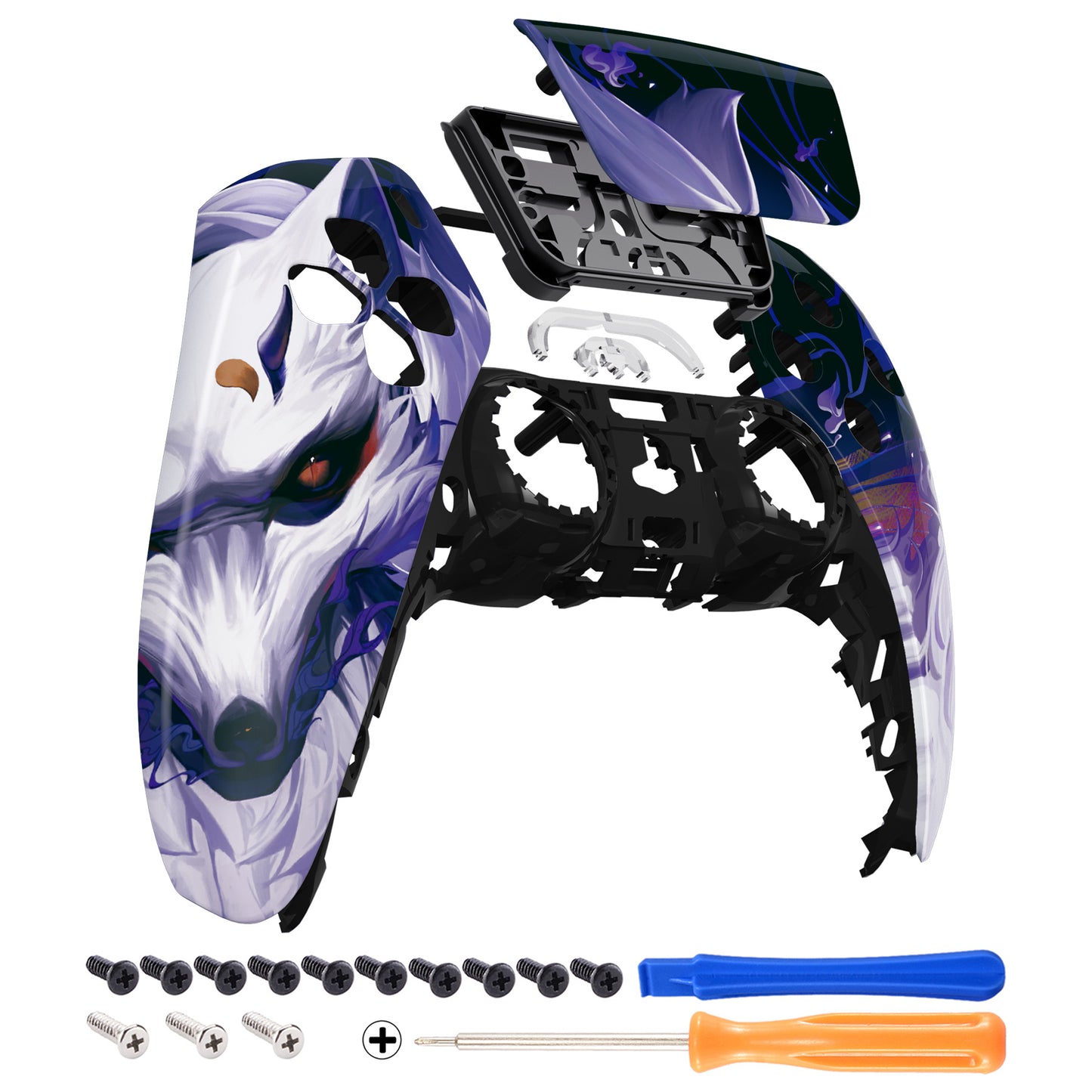 eXtremeRate PS5コントローラーBDM-010/020/030/040/050対応交換対応用フロントハウジングシェル&タッチパッド【九尾の狐】