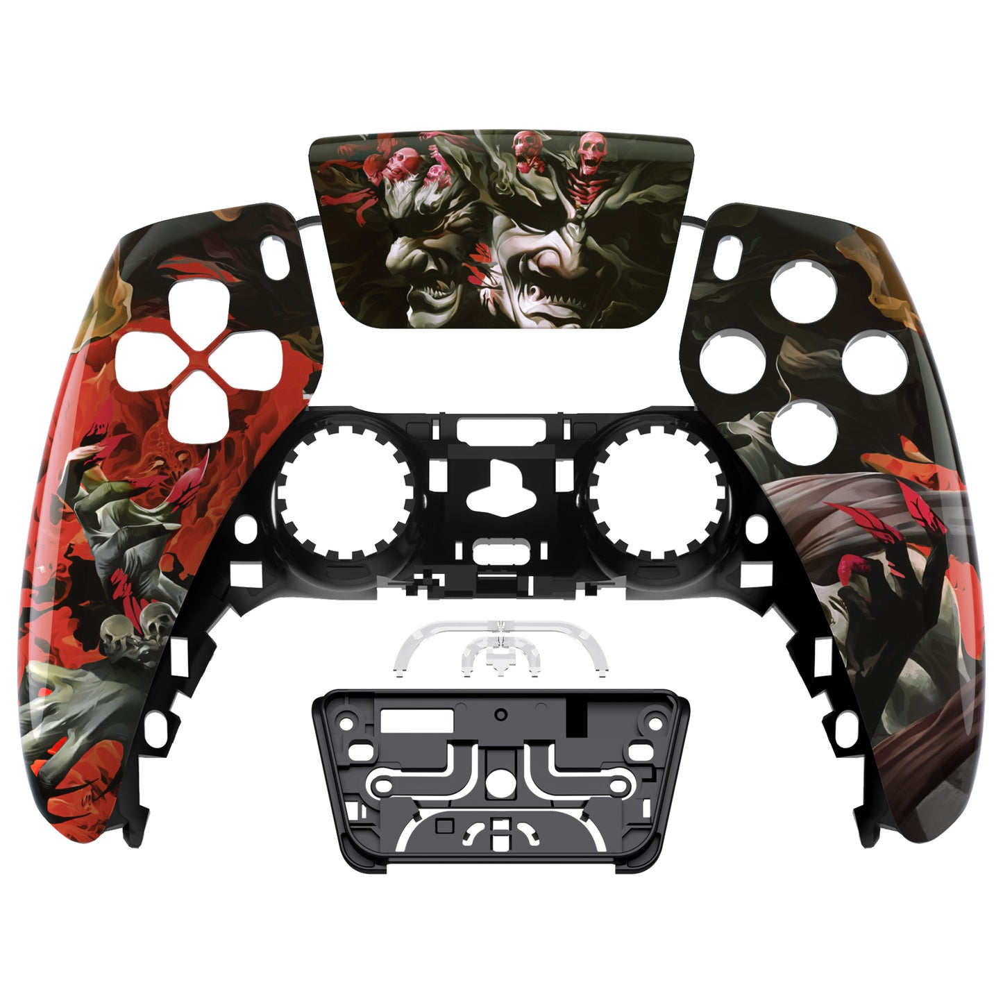 eXtremeRate PS5コントローラーBDM-010/020/030/040/050対応交換対応用フロントハウジングシェル&タッチパッド【阿修羅の怒り】