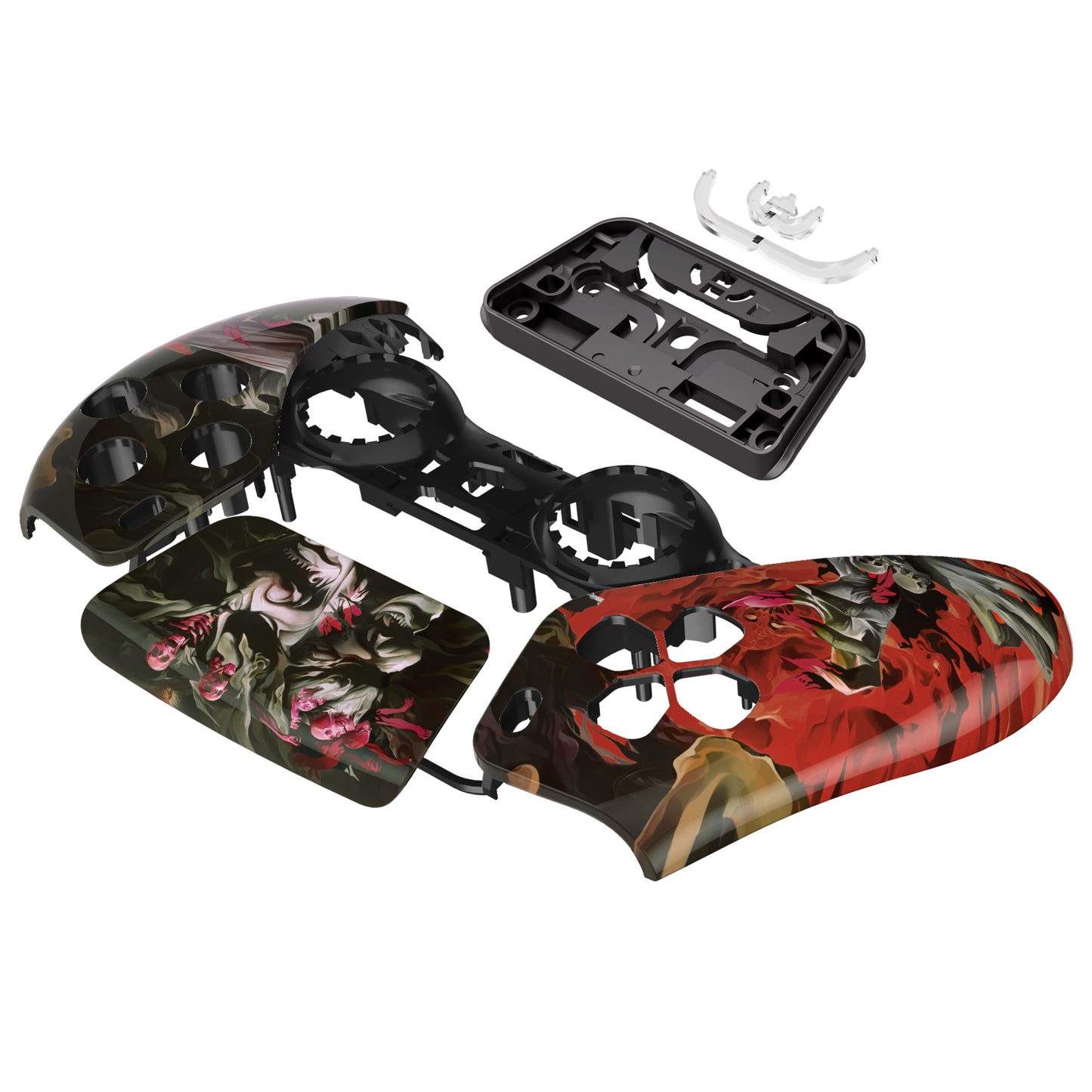 eXtremeRate PS5コントローラーBDM-010/020/030/040/050対応交換対応用フロントハウジングシェル&タッチパッド【阿修羅の怒り】