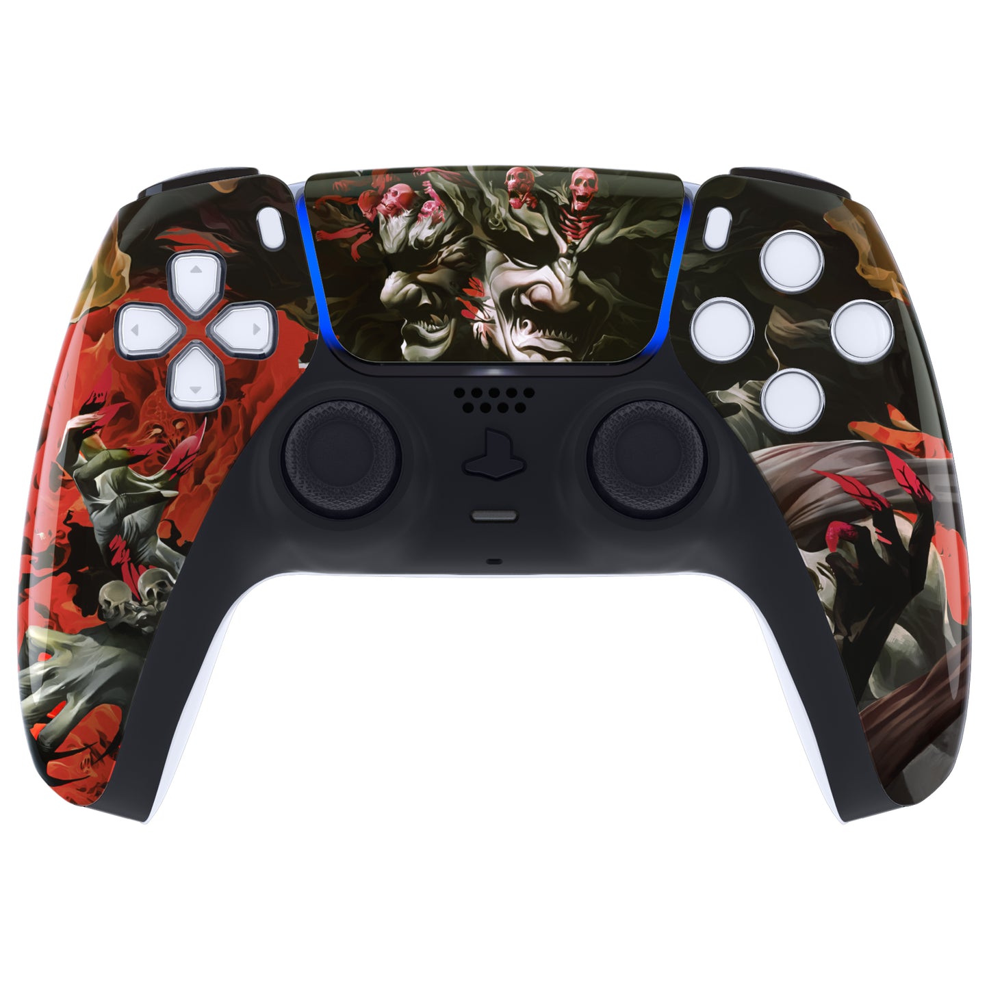 eXtremeRate PS5コントローラーBDM-010/020/030/040/050対応交換対応用フロントハウジングシェル&タッチパッド【阿修羅の怒り】
