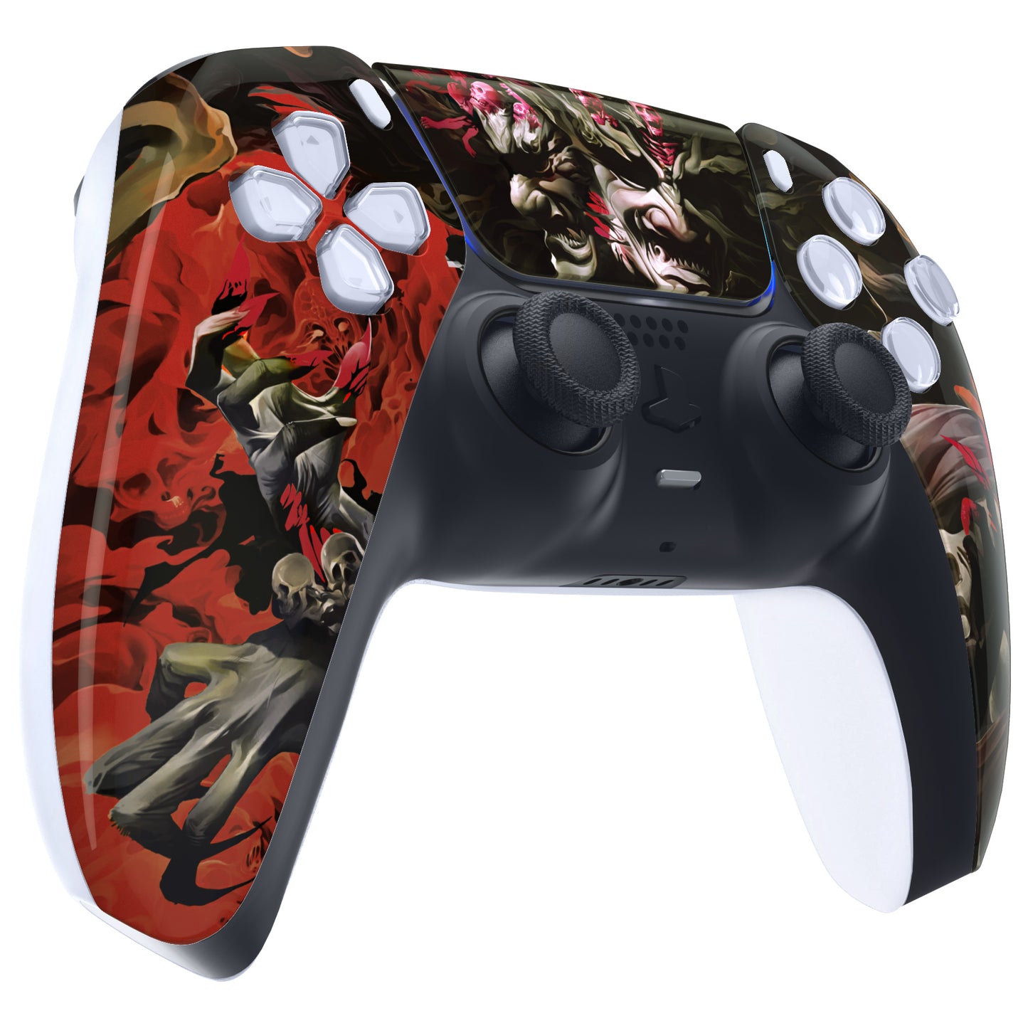 eXtremeRate PS5コントローラーBDM-010/020/030/040/050対応交換対応用フロントハウジングシェル&タッチパッド【阿修羅の怒り】