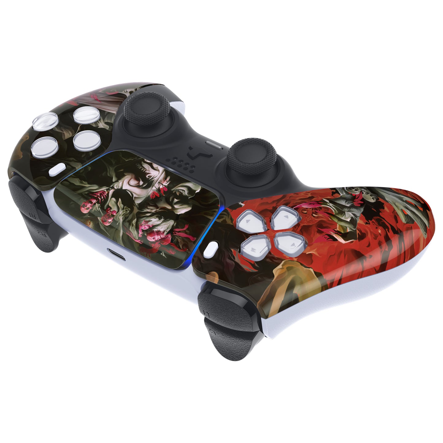 eXtremeRate PS5コントローラーBDM-010/020/030/040/050対応交換対応用フロントハウジングシェル&タッチパッド【阿修羅の怒り】