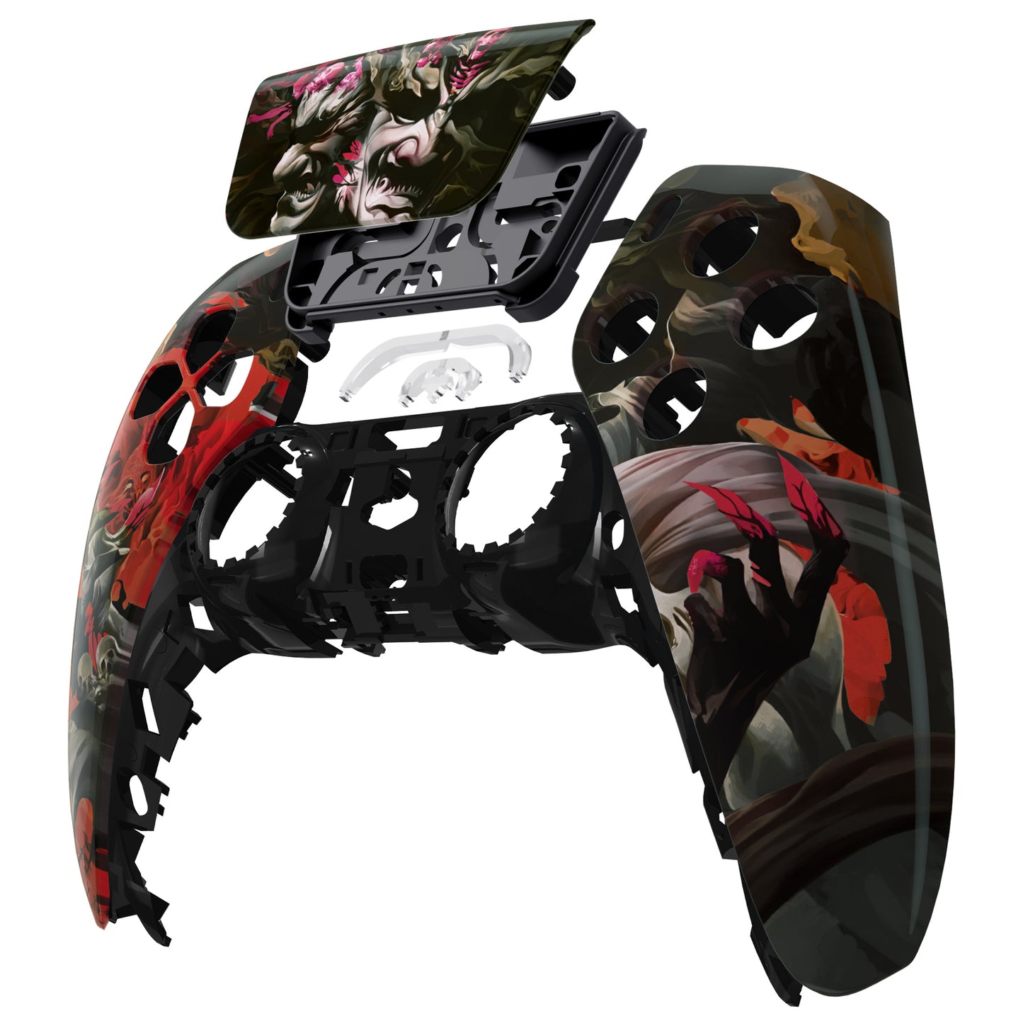 eXtremeRate PS5コントローラーBDM-010/020/030/040/050対応交換対応用フロントハウジングシェル&タッチパッド【阿修羅の怒り】