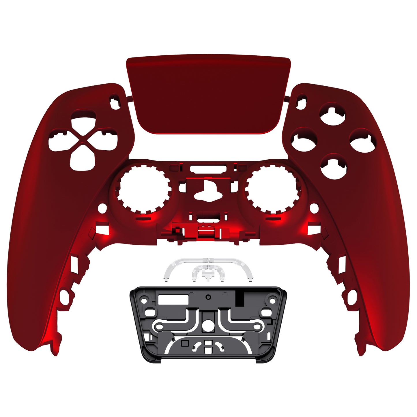 eXtremeRate PS5コントローラーBDM-010/020/030/040/050対応交換対応用フロントハウジングシェル&タッチパッド【スカーレットレッド】
