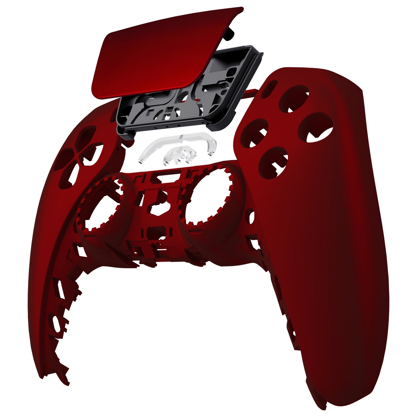 eXtremeRate PS5コントローラーBDM-010/020/030/040/050対応交換対応用フロントハウジングシェル&タッチパッド【スカーレットレッド】