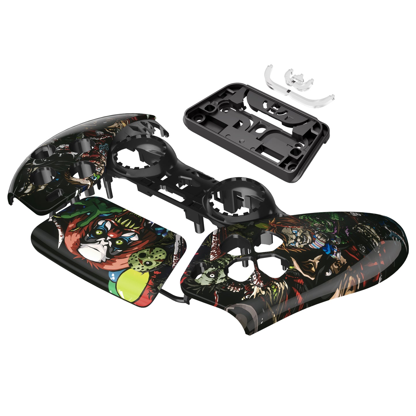 eXtremeRate PS5コントローラーBDM-010/020/030/040/050対応交換対応用フロントハウジングシェル&タッチパッド【スリラーパーティー】