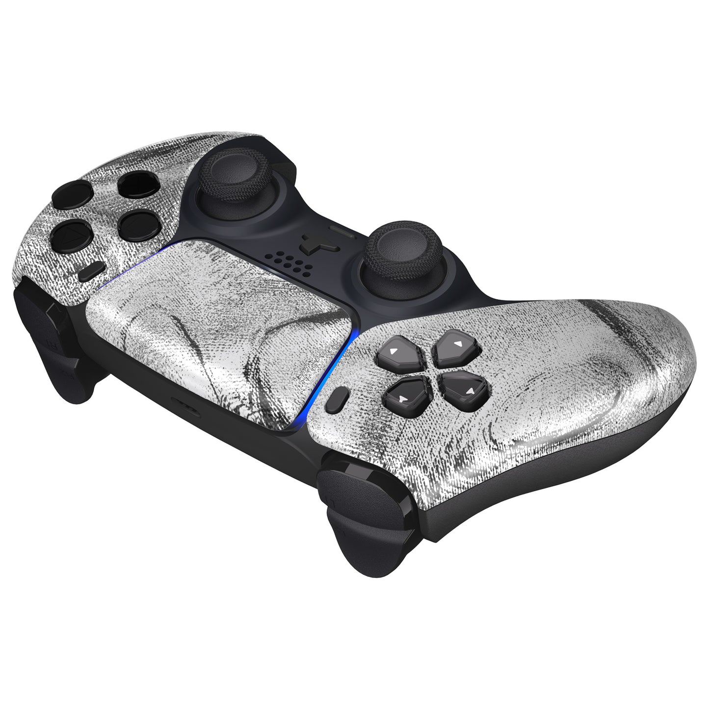 eXtremeRate PS5コントローラーBDM-010/020/030/040/050対応交換対応用フロントハウジングシェル&タッチパッド【シルバーウェーブ】