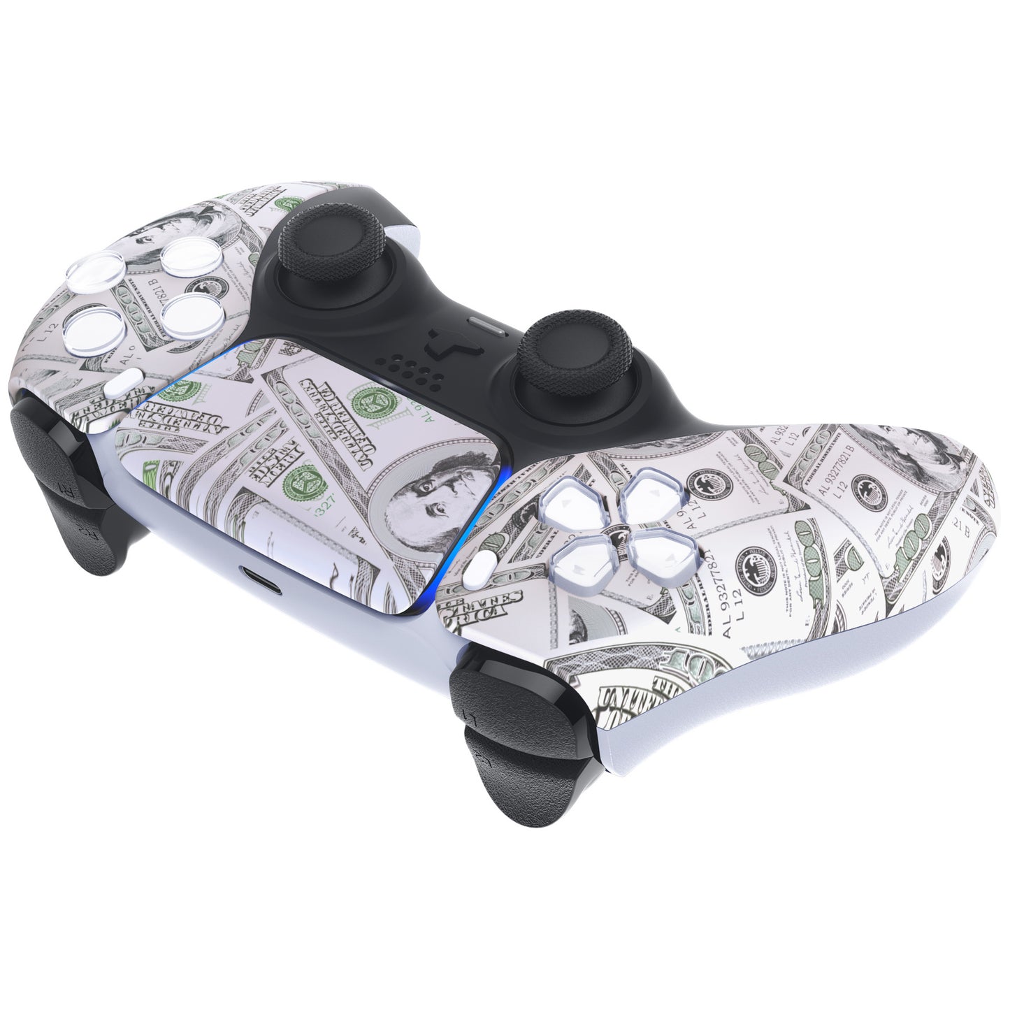 eXtremeRate PS5コントローラーBDM-010/020/030/040/050対応交換対応用フロントハウジングシェル&タッチパッド【100現金ドルパターン】