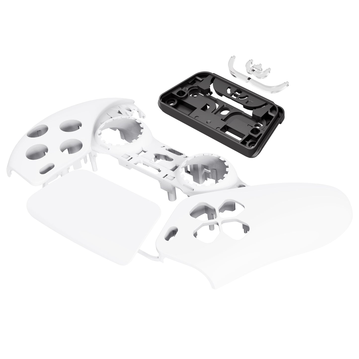 eXtremeRate PS5コントローラーBDM-010/020/030/040/050/060対応交換対応用フロントハウジングシェル&タッチパッド【ホワイト】