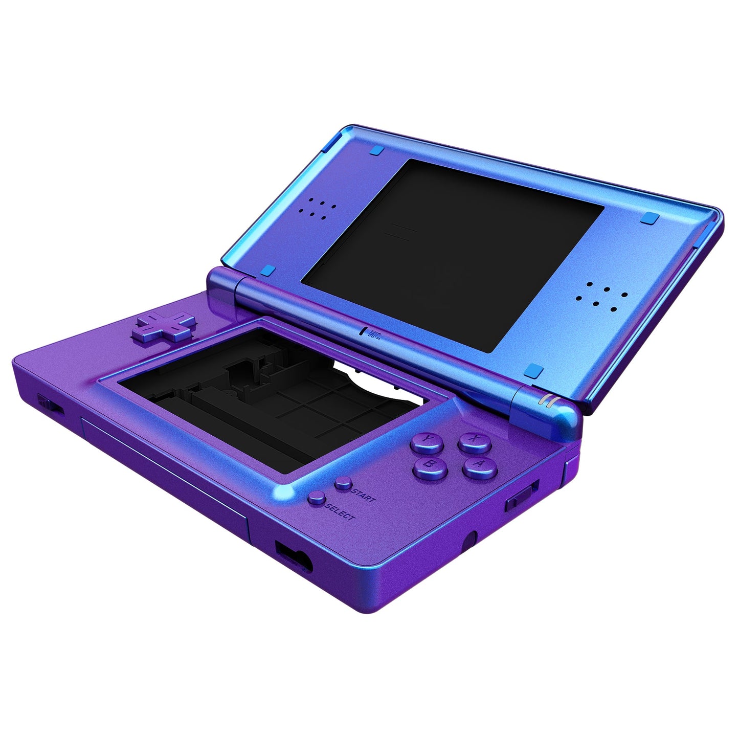 eXtremeRate ニンテンドーDS Lite用交換フルハウジングシェル&ボタンセット保護フィルム付き【カメレオンパープルブルー】