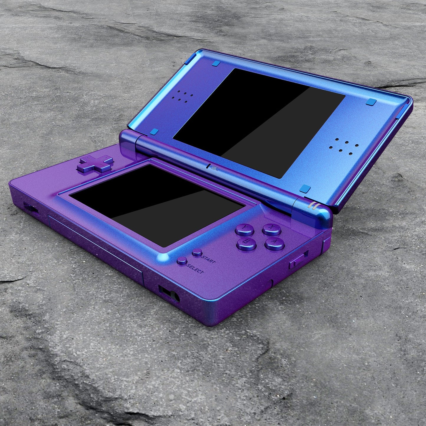 eXtremeRate ニンテンドーDS Lite用交換フルハウジングシェル&ボタンセット保護フィルム付き【カメレオンパープルブルー】