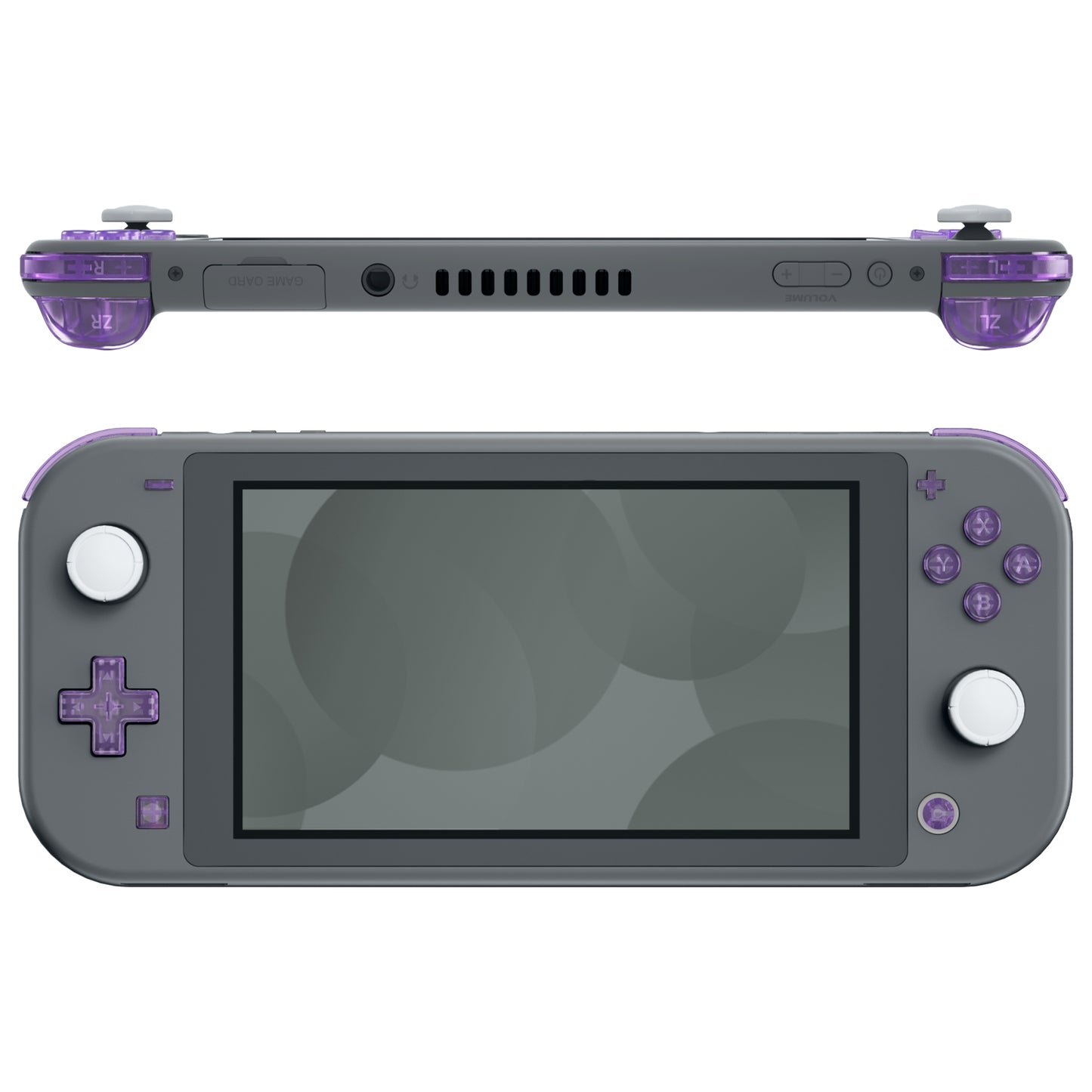 eXtremeRate Nintendo Switch Lite用交換フルセットシェル&ABXYボタン保護フィルム付き【クリアパープル】