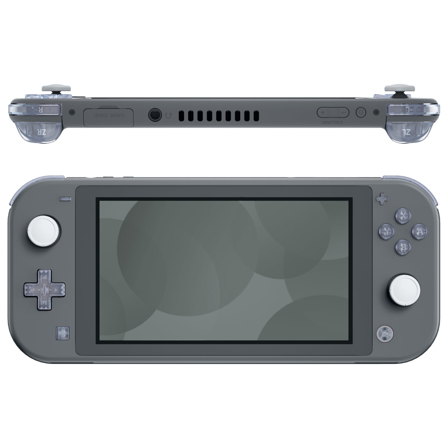 eXtremeRate Nintendo Switch Lite用交換フルセットシェル&ABXYボタン保護フィルム付き【クリアグレイシャーブルー】