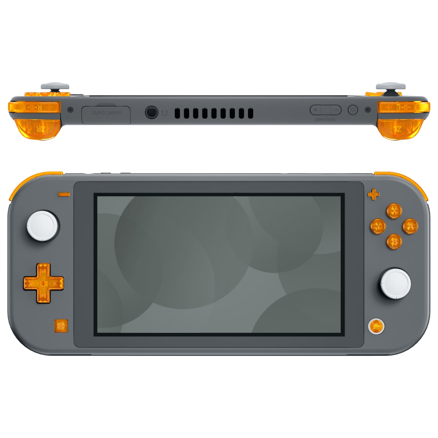 eXtremeRate Nintendo Switch Lite用交換フルセットシェル&ABXYボタン保護フィルム付き【クリアオレンジ】