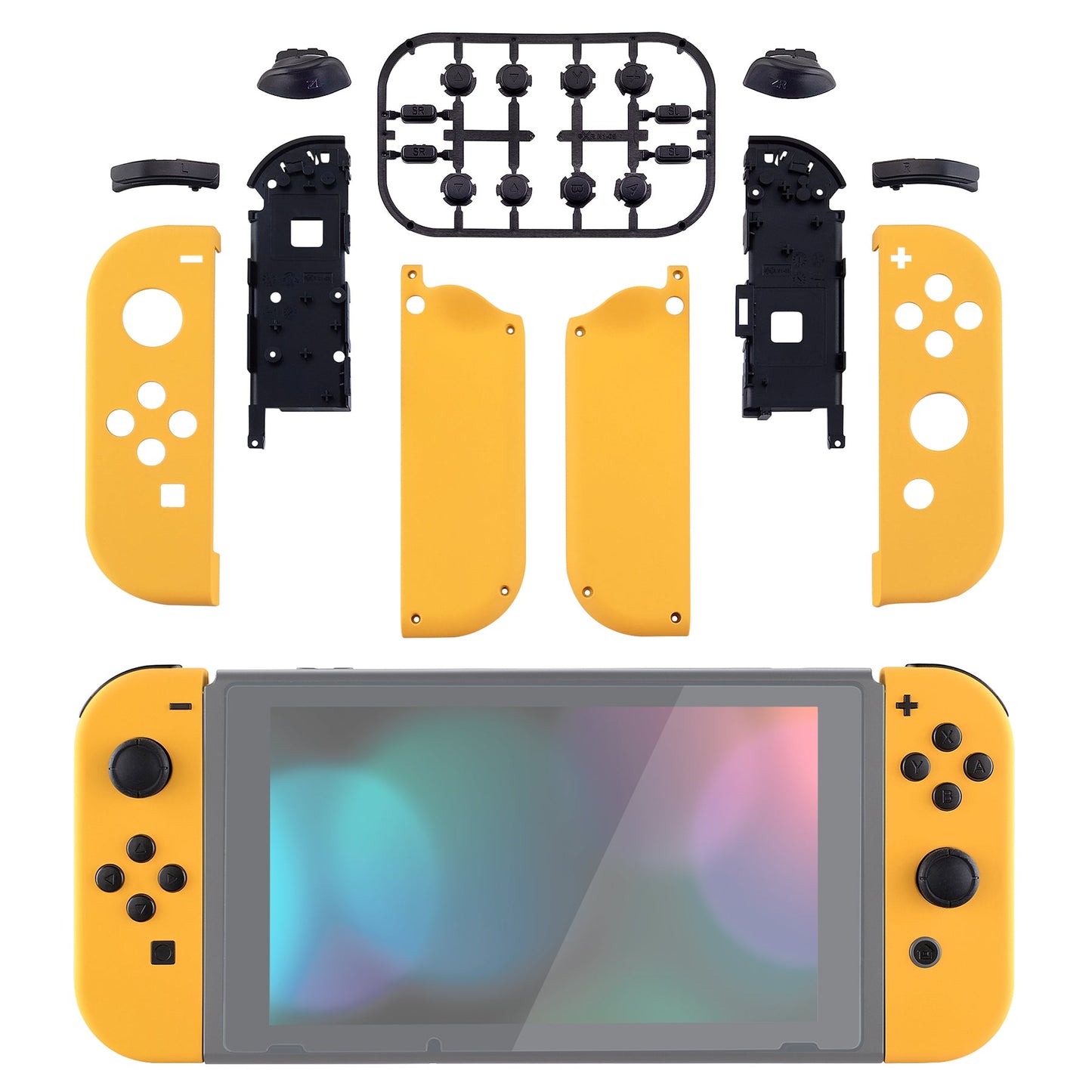 eXtremeRate NS Switch用ジョイコン交換フルセットシェルケースボタン付き【イエロー】