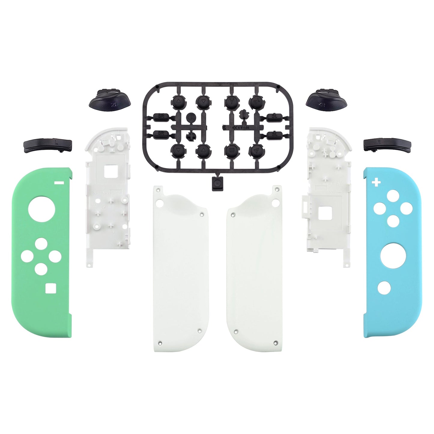 eXtremeRate NS Switch用ジョイコン交換フルセットシェルケースボタン付き【ミントグリーン&ヘブンブルー&ホワイト】
