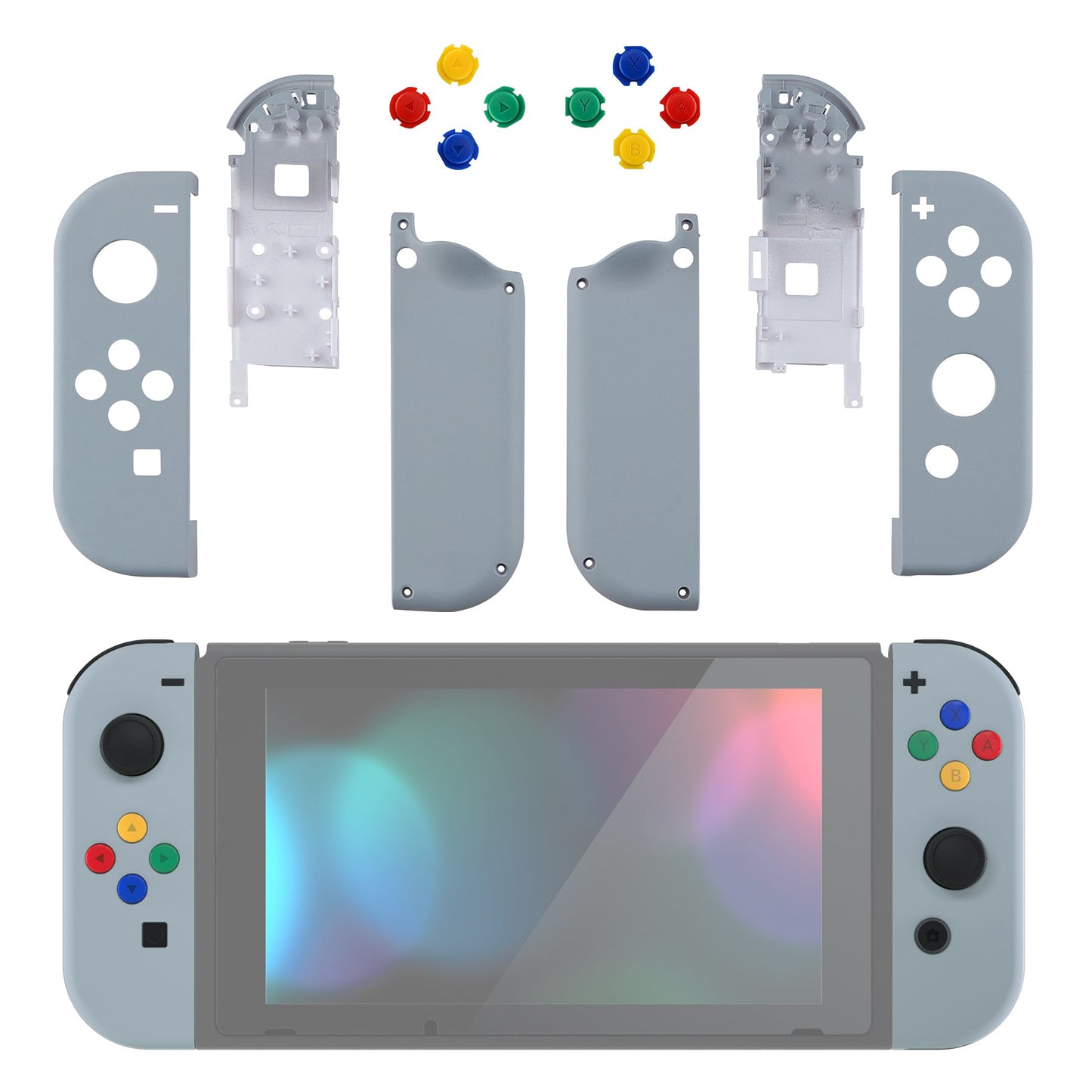 eXtremeRate NS Switch用ジョイコン交換フルセットシェルケースボタン付き【ニューホープグレイ】