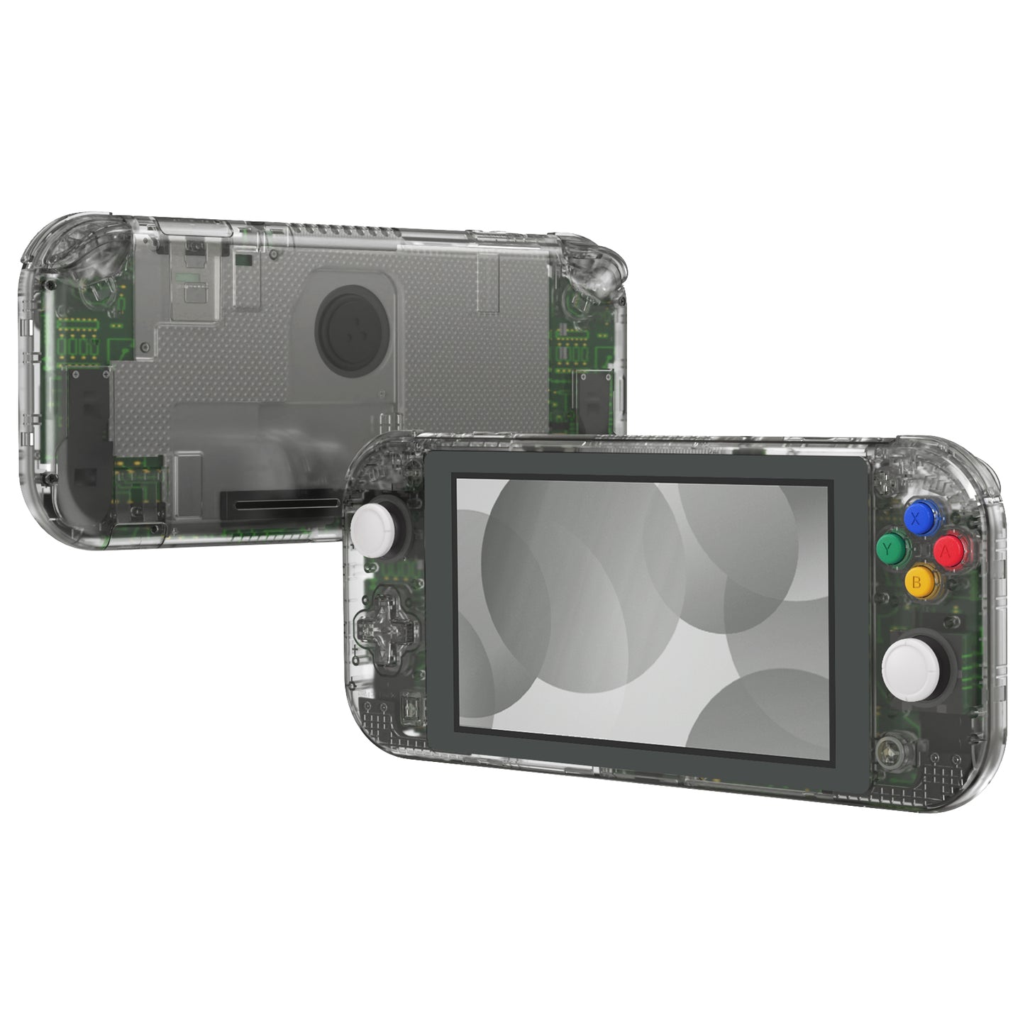 eXtremeRate Nintendo Switch Lite用交換フルセットシェル&ボタンキット保護フィルム付き【クリスタルクリアブラック】