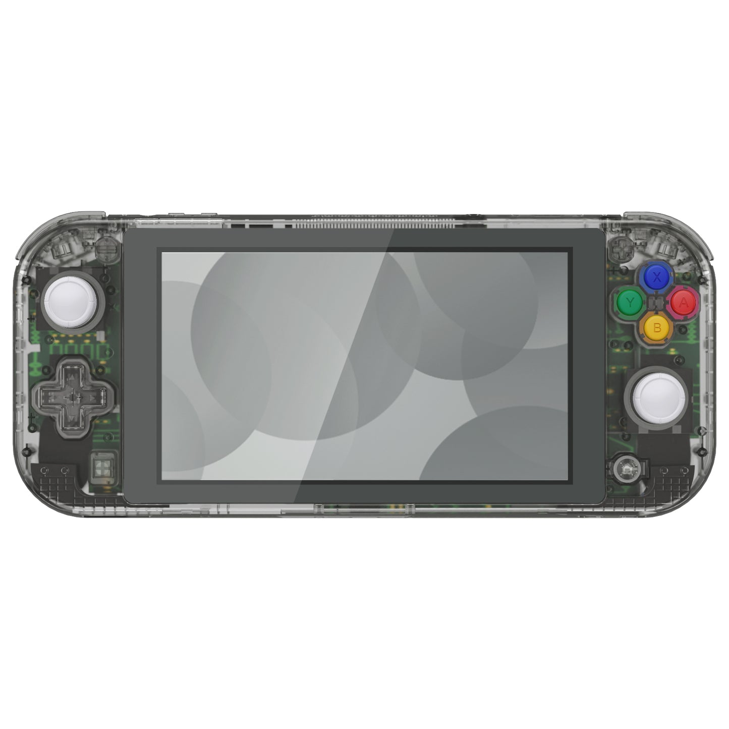 eXtremeRate Nintendo Switch Lite用交換フルセットシェル&ボタンキット保護フィルム付き【クリスタルクリアブラック】