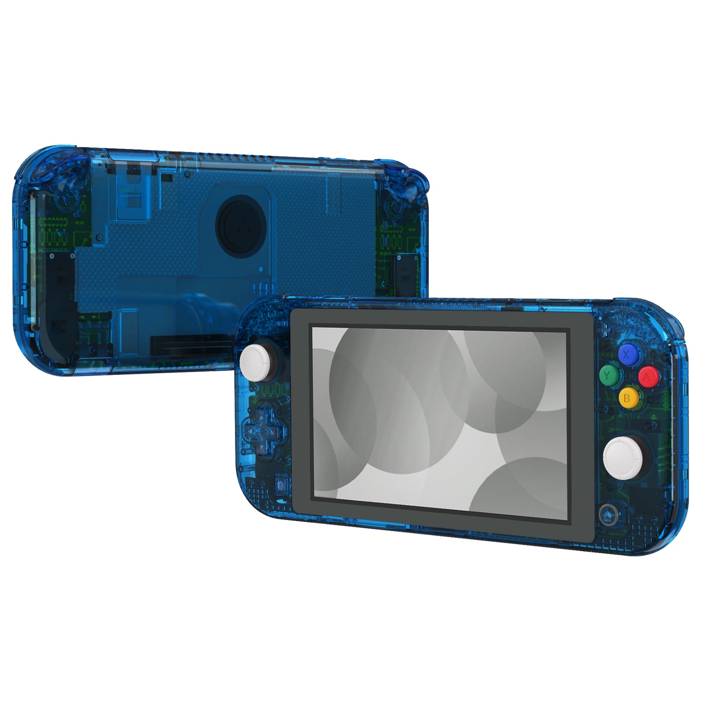 eXtremeRate Nintendo Switch Lite用交換フルセットシェル&ボタンキット保護フィルム付き【クリスタルクリアブルー】