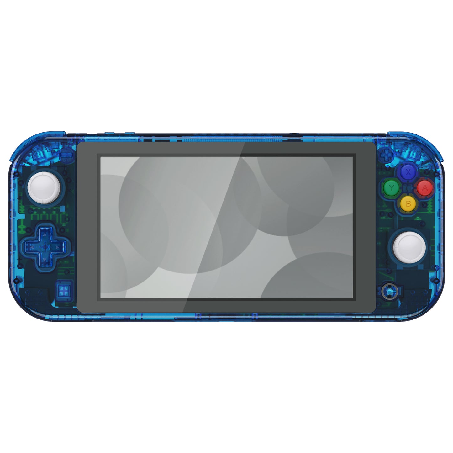 eXtremeRate Nintendo Switch Lite用交換フルセットシェル&ボタンキット保護フィルム付き【クリスタルクリアブルー】