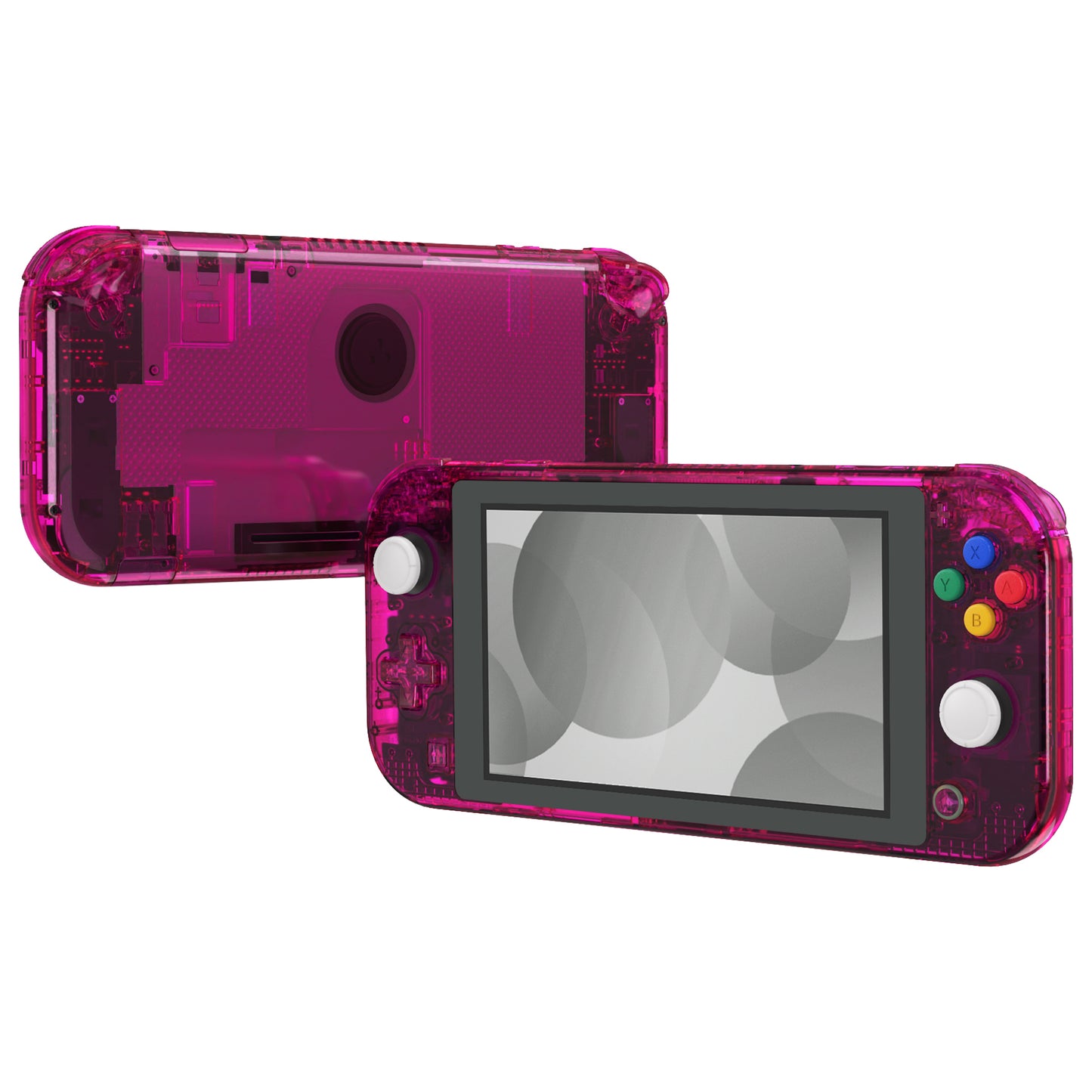 eXtremeRate Nintendo Switch Lite用交換フルセットシェル&ボタンキット保護フィルム付き【クリスタルクリアキャンディピンク】