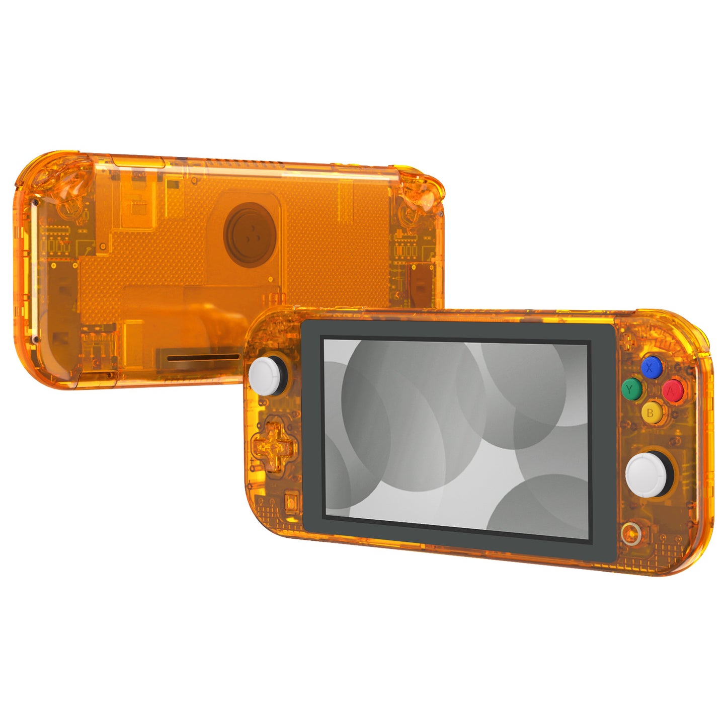 eXtremeRate Nintendo Switch Lite用交換フルセットシェル&ボタンキット保護フィルム付き【クリスタルクリアオレンジ】