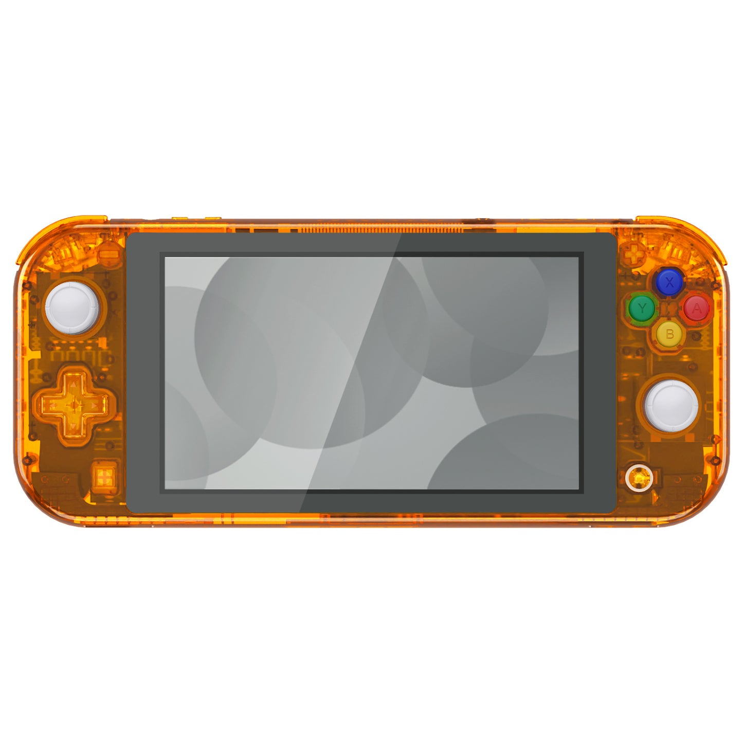 eXtremeRate Nintendo Switch Lite用交換フルセットシェル&ボタンキット保護フィルム付き【クリスタルクリアオレンジ】