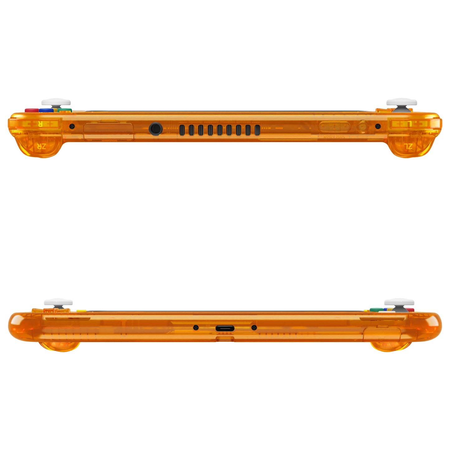 eXtremeRate Nintendo Switch Lite用交換フルセットシェル&ボタンキット保護フィルム付き【クリスタルクリアオレンジ】