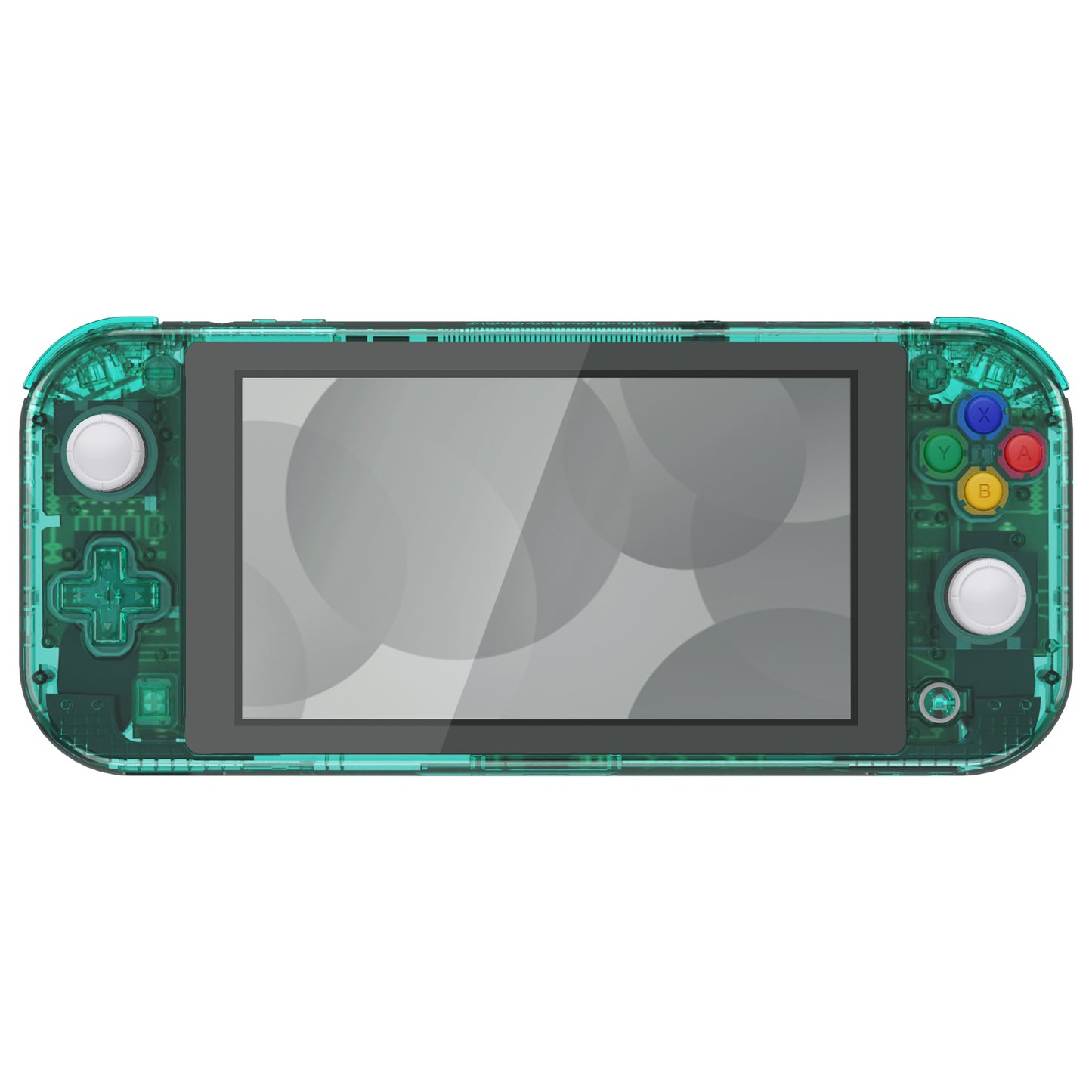 eXtremeRate Nintendo Switch Lite用交換フルセットシェル&ボタンキット保護フィルム付き【クリスタルクリアエメラルドグリーン】