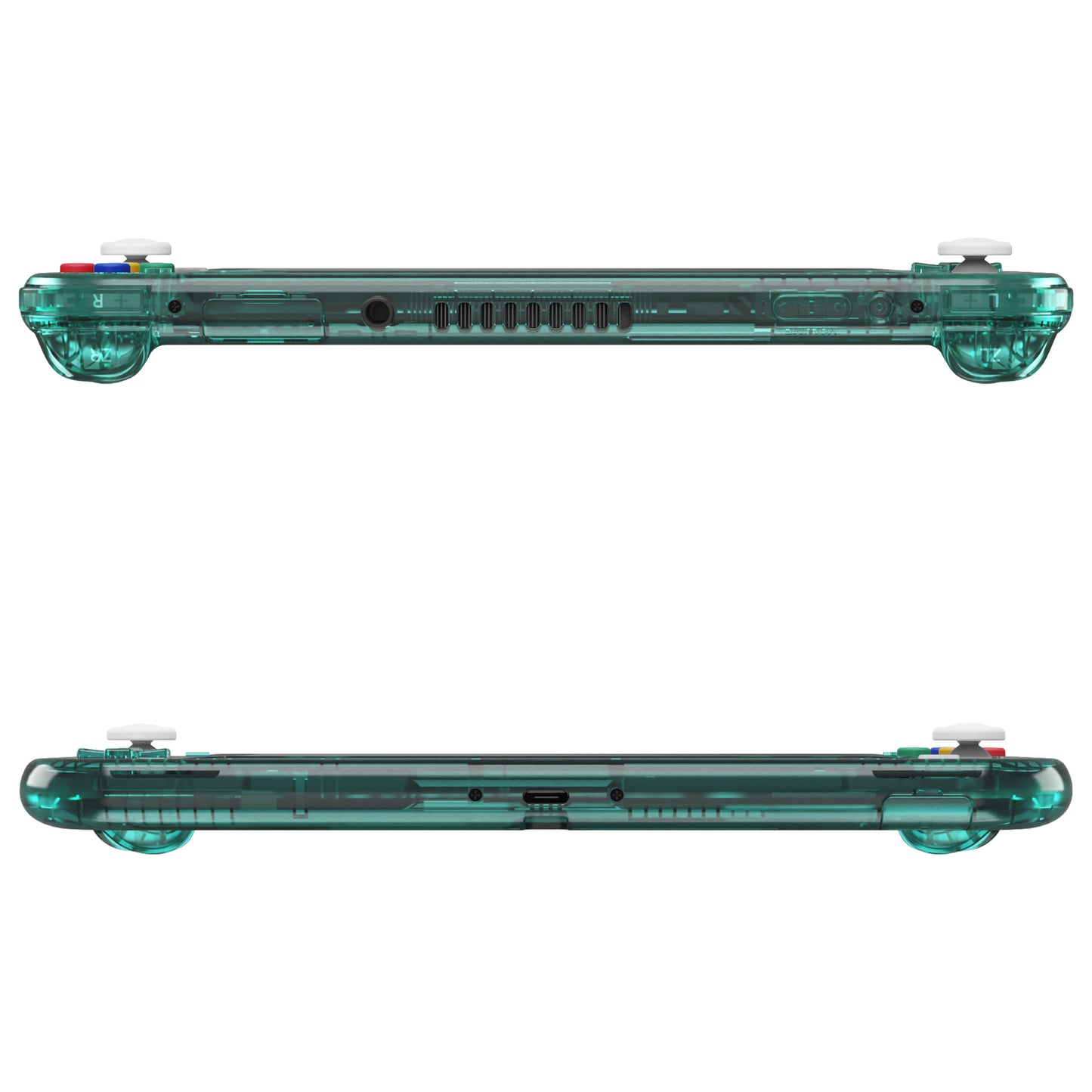eXtremeRate Nintendo Switch Lite用交換フルセットシェル&ボタンキット保護フィルム付き【クリスタルクリアエメラルドグリーン】