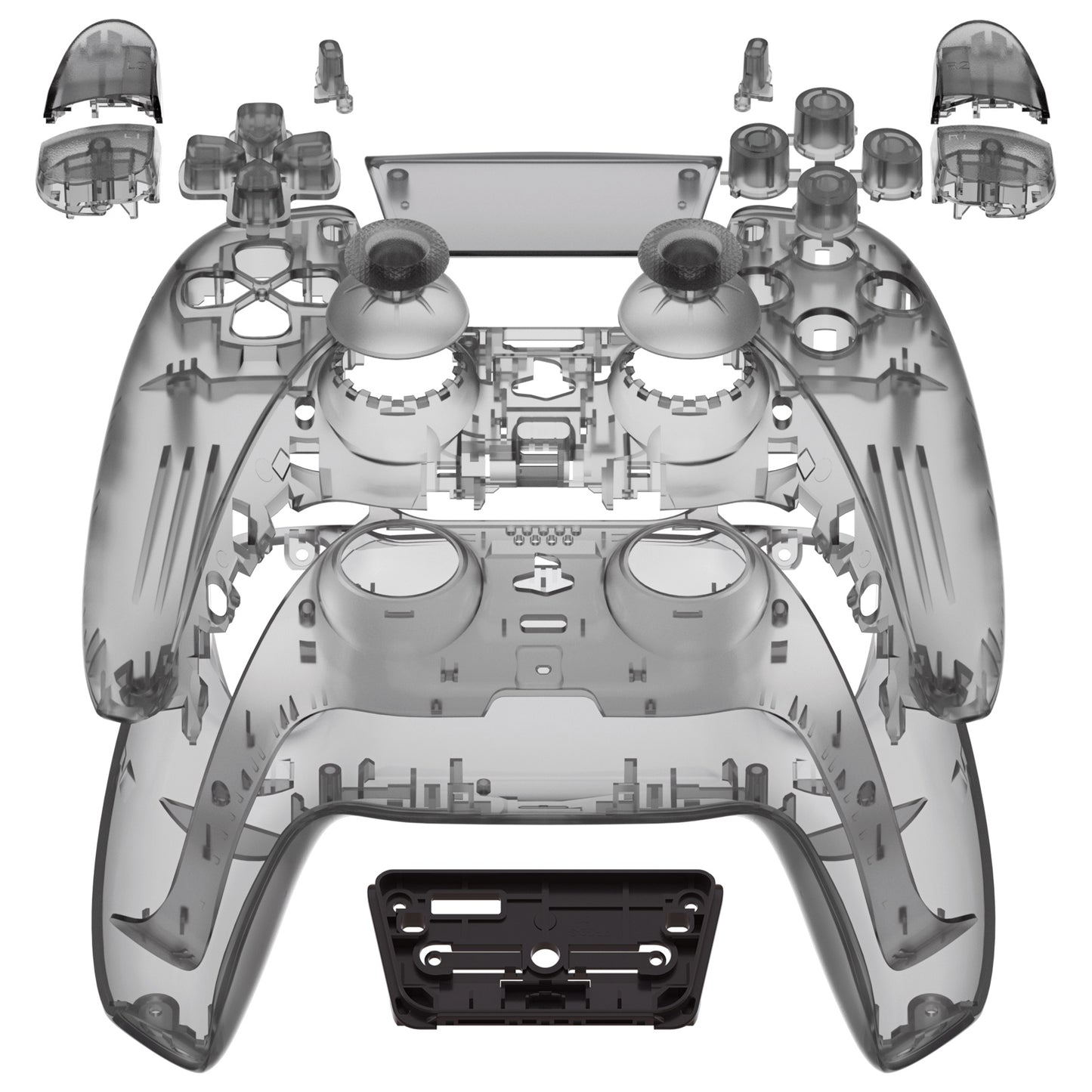 eXtremeRate PS5コントローラーBDM-010/020対応交換対応用フルセットシェル&ボタン【クリアブラック】