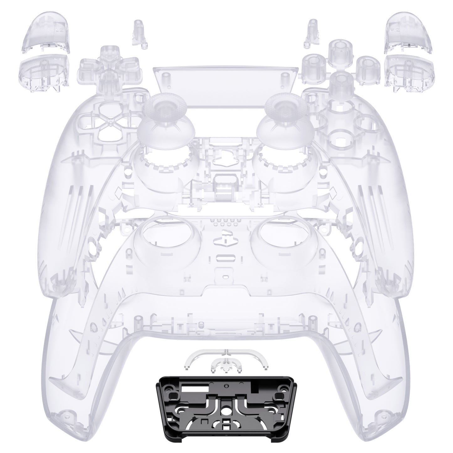 eXtremeRate PS5コントローラーBDM-030/040/050対応交換対応用フルセットシェル&ボタン【クリア】