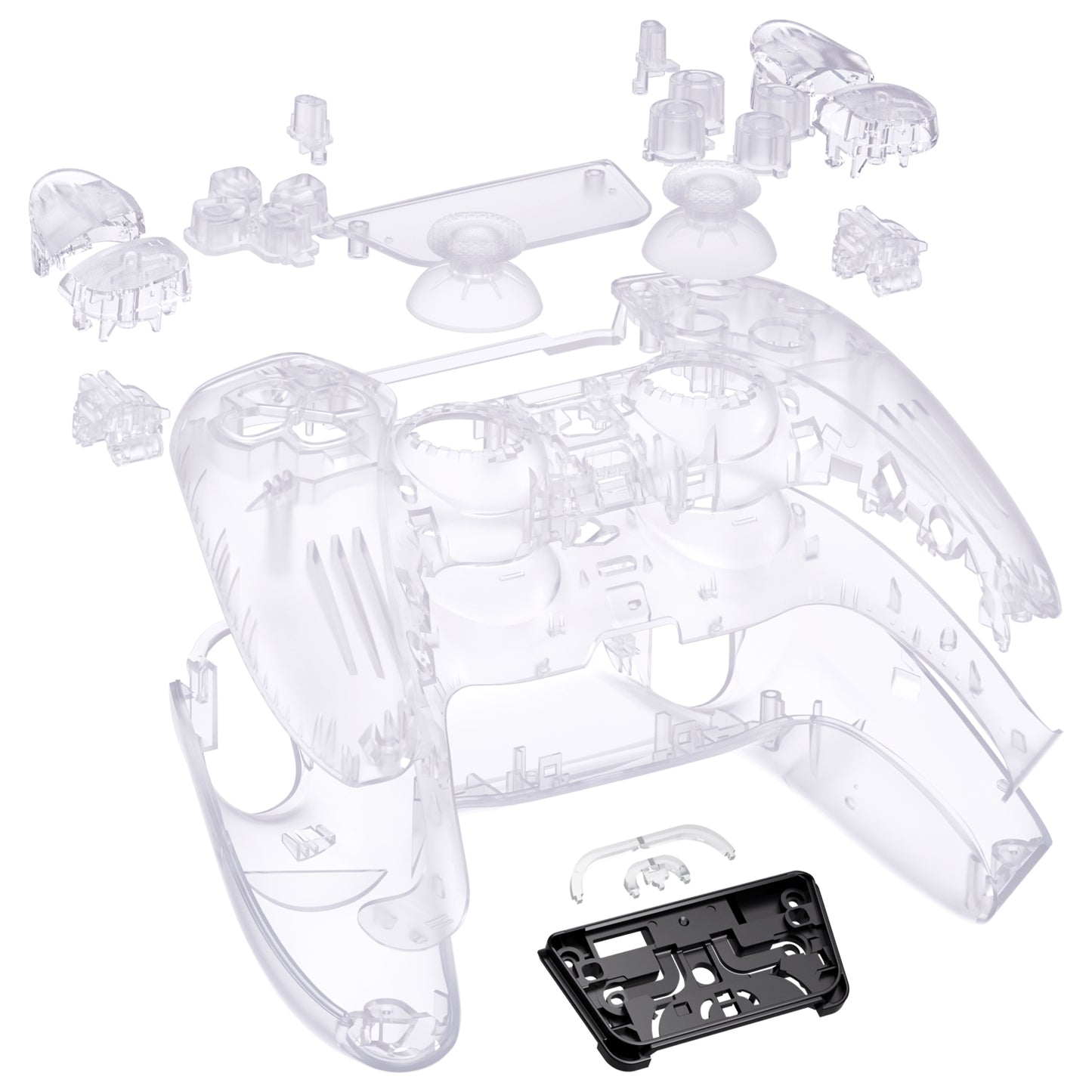 eXtremeRate PS5コントローラーBDM-030/040/050対応交換対応用フルセットシェル&ボタン【クリア】