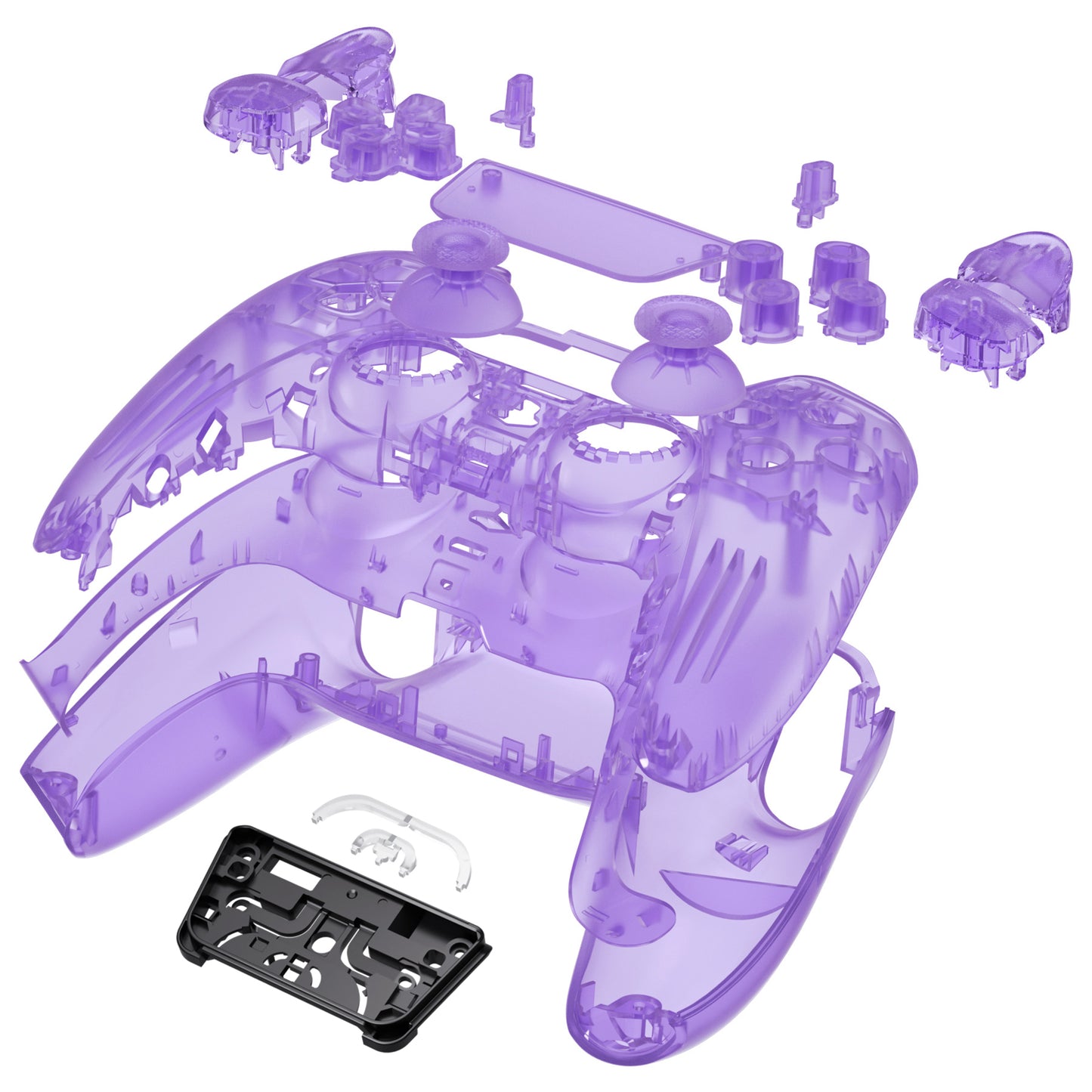 eXtremeRate PS5コントローラーBDM-030/040/050対応交換対応用フルセットシェル&ボタン【クリアパープル】