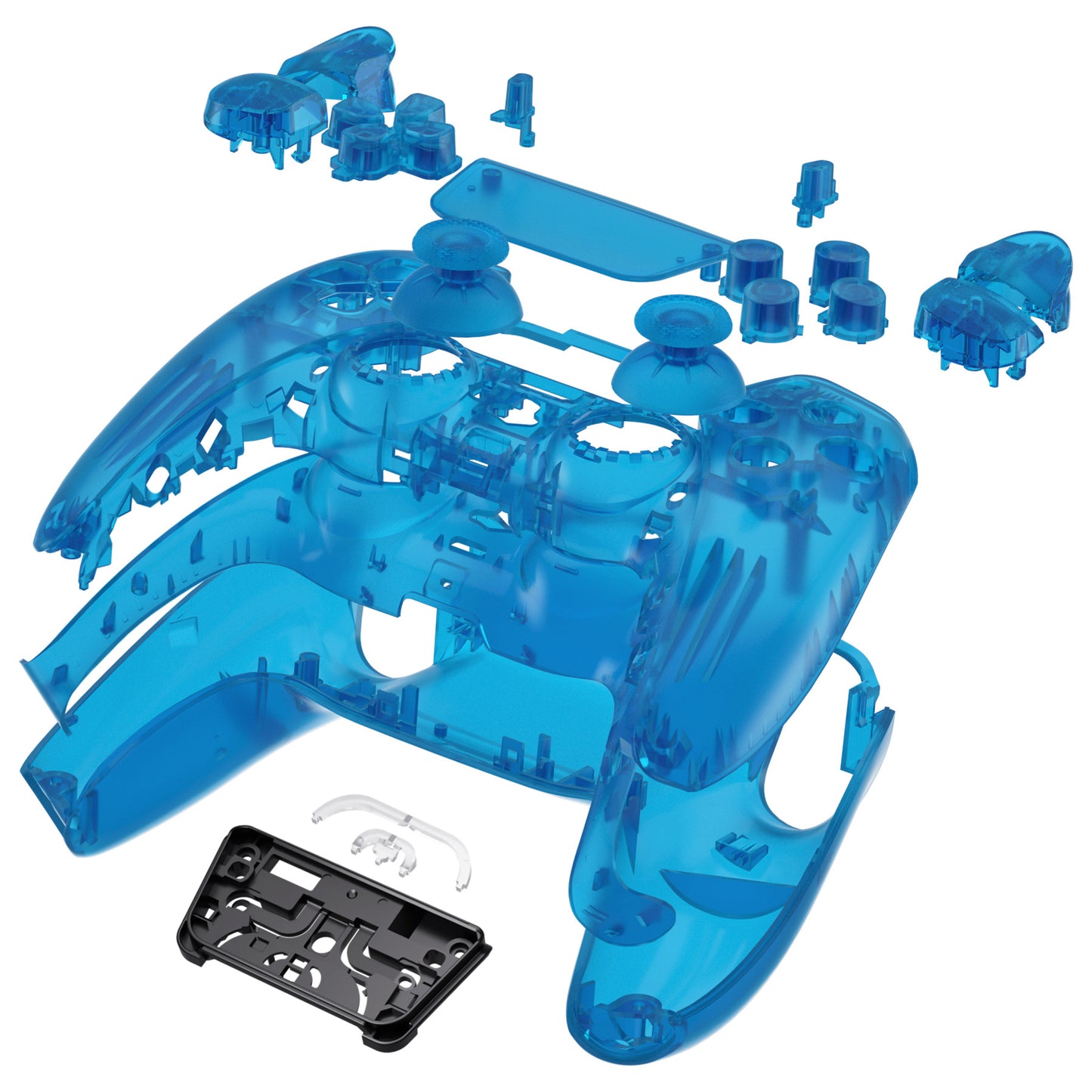 eXtremeRate PS5コントローラーBDM-030/040/050対応交換対応用フルセットシェル&ボタン【クリアブルー】