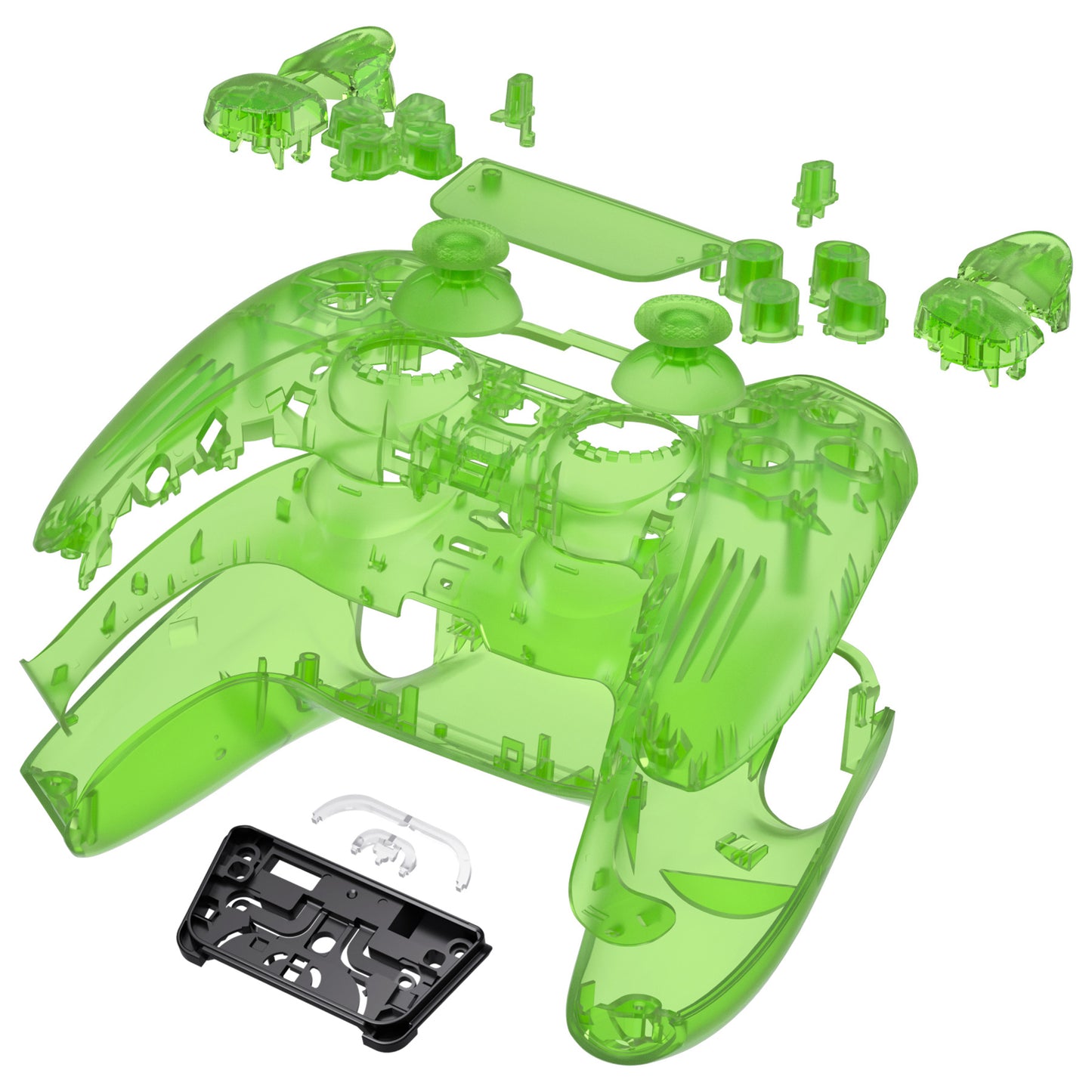 eXtremeRate PS5コントローラーBDM-030/040/050対応交換対応用フルセットシェル&ボタン【クリアグリーン】