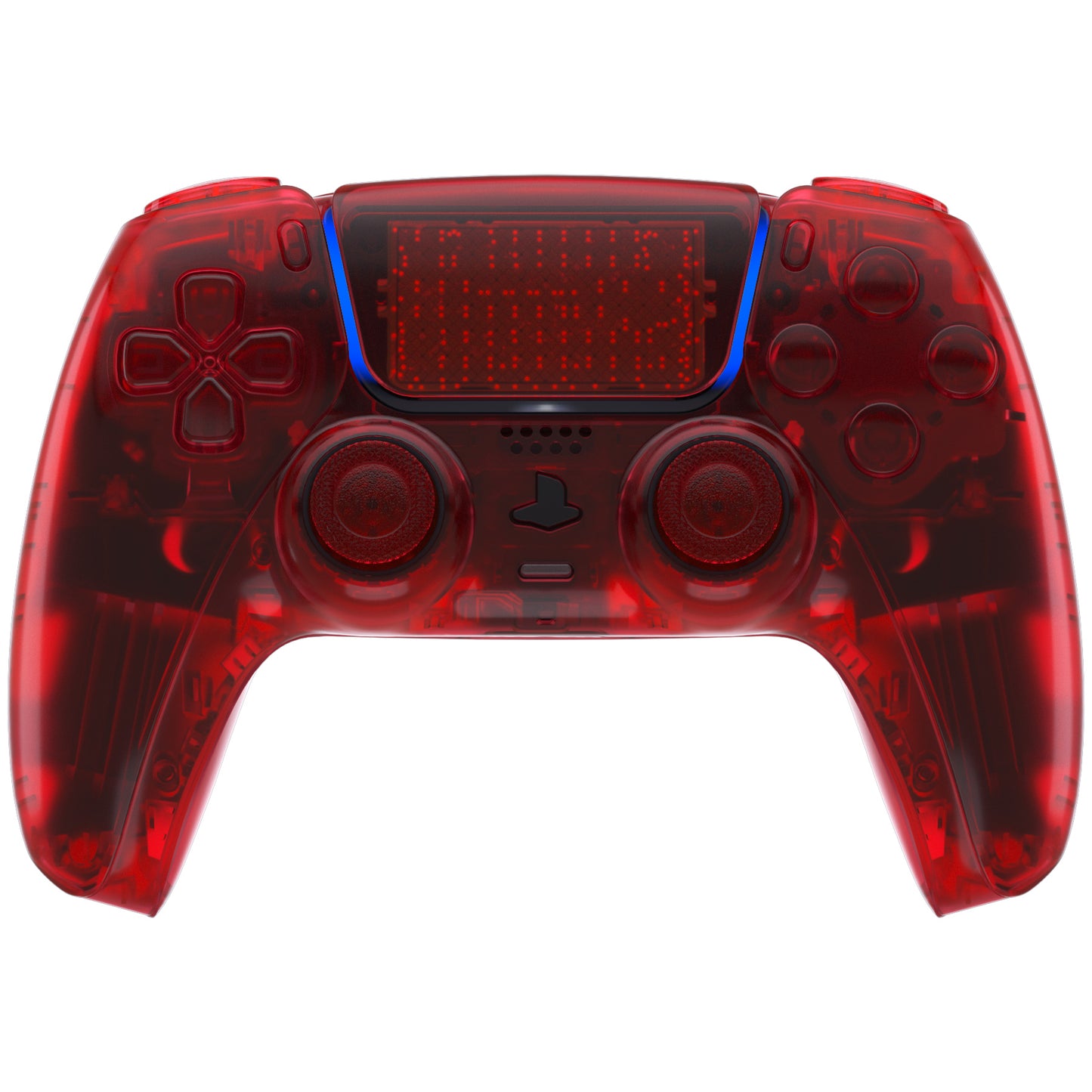 eXtremeRate PS5コントローラーBDM-030/040/050対応交換対応用フルセットシェル&ボタン【クリアレッド】