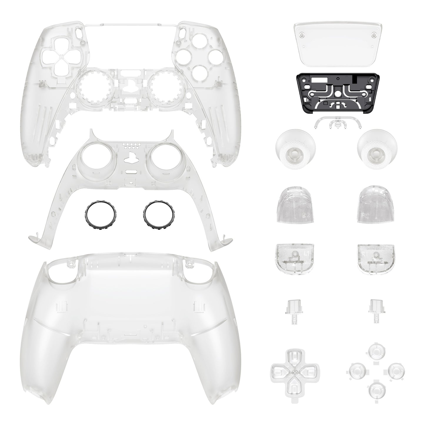 eXtremeRate PS5コントローラーBDM-030/040/050対応交換対応用フルセットシェル&ボタン【暗闇で光る-グリーン】
