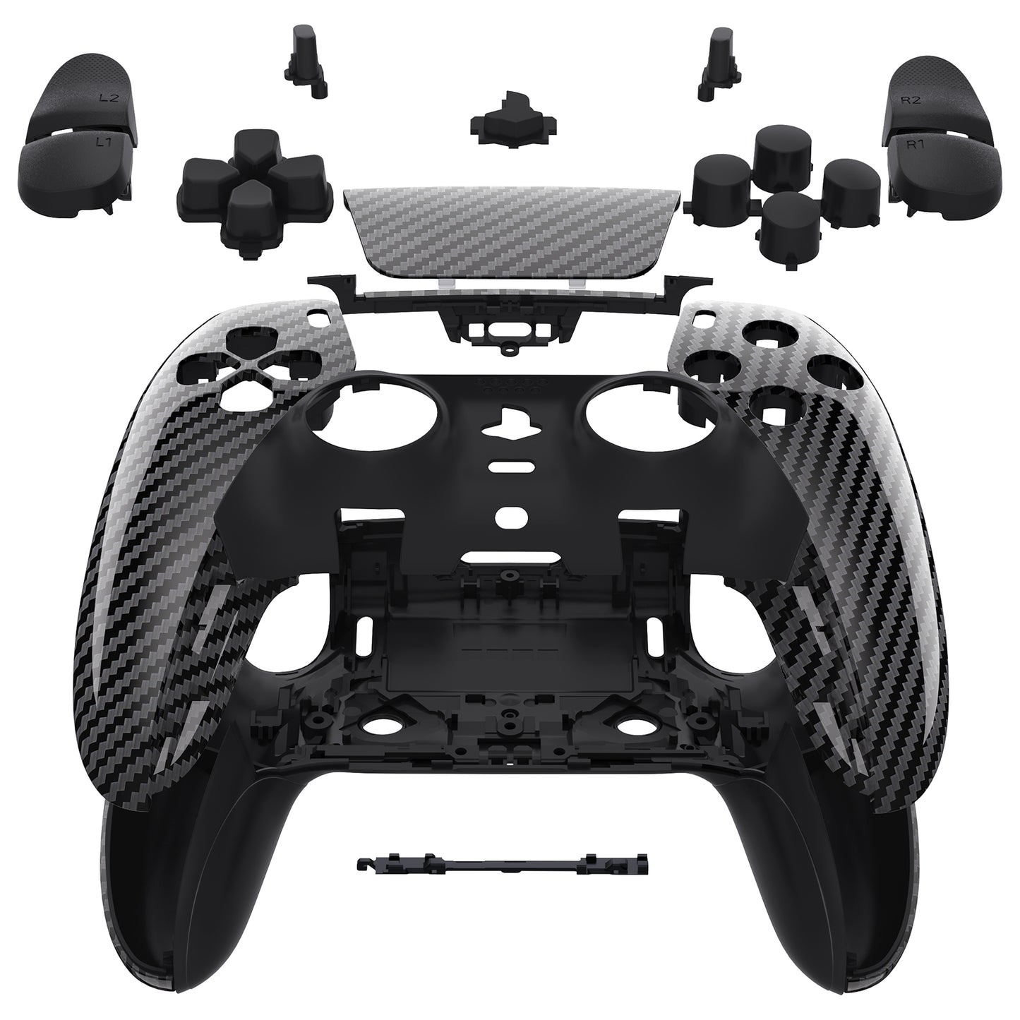 eXtremeRate PS5 edgeコントローラー対応交換対応用フルセットシェル&ボタン【グラファイトカーボンファイバー】