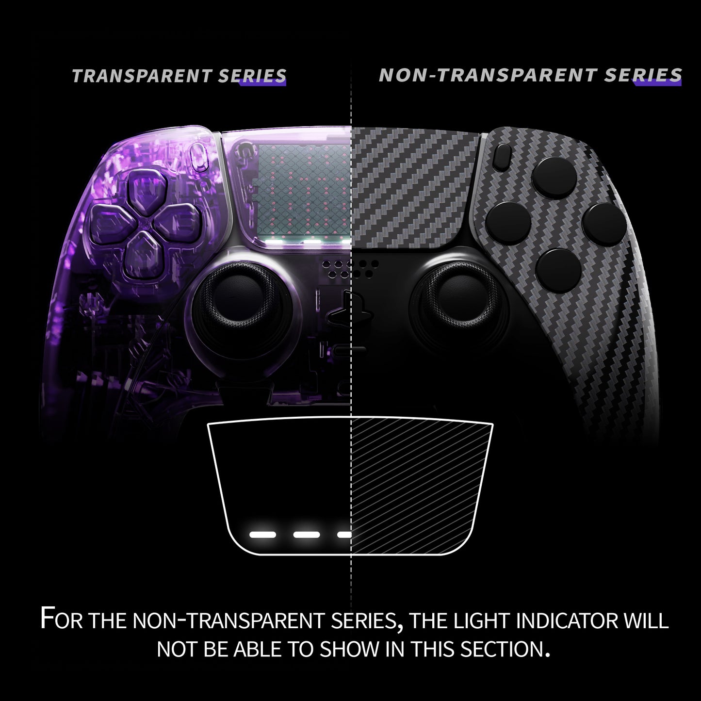 eXtremeRate PS5 edgeコントローラー対応交換対応用フルセットシェル&ボタン【グラファイトカーボンファイバー】