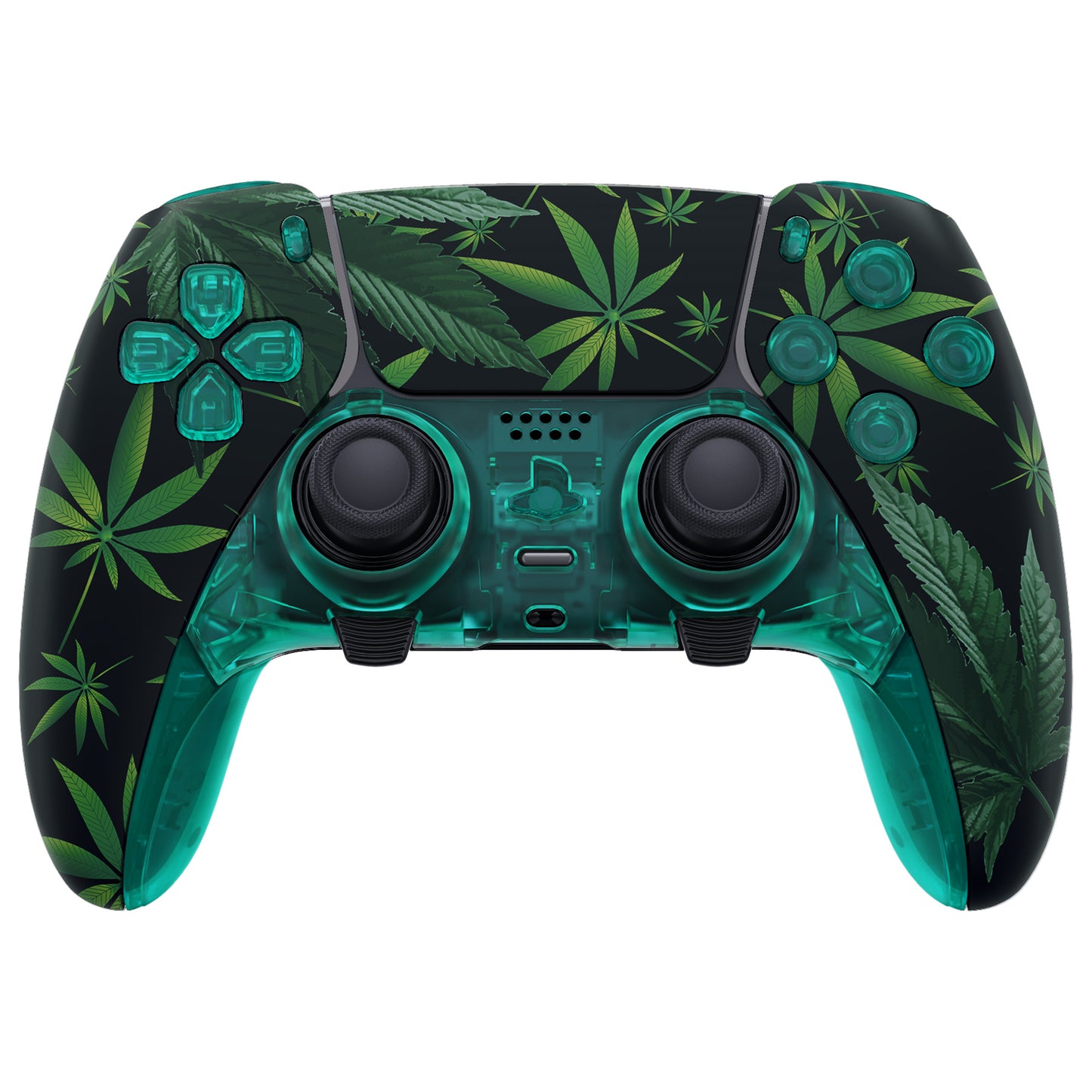 eXtremeRate PS5 edgeコントローラー対応交換対応用フルセットシェル&ボタン【緑の葉っぱ】