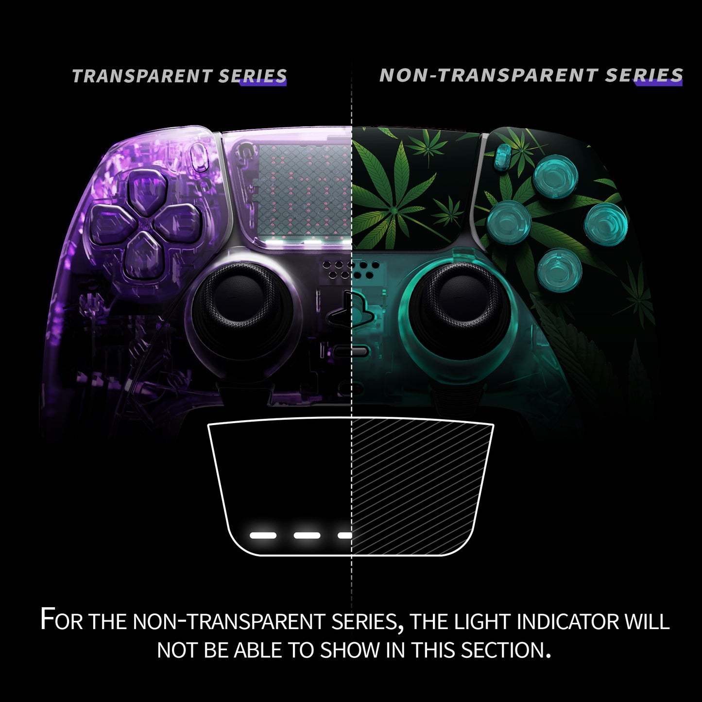 eXtremeRate PS5 edgeコントローラー対応交換対応用フルセットシェル&ボタン【緑の葉っぱ】