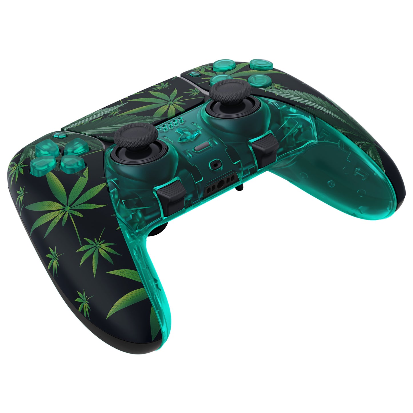 eXtremeRate PS5 edgeコントローラー対応交換対応用フルセットシェル&ボタン【緑の葉っぱ】