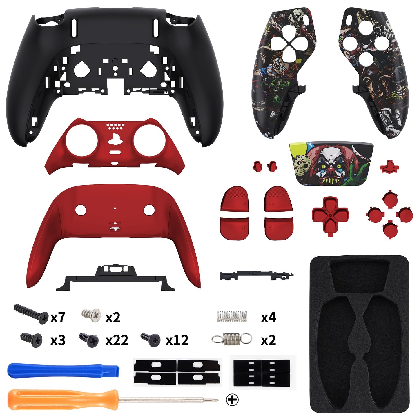 eXtremeRate PS5 edgeコントローラー対応交換対応用フルセットシェル&ボタン【スリラーパーティー】