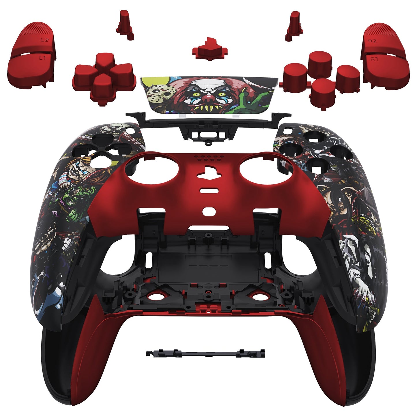 eXtremeRate PS5 edgeコントローラー対応交換対応用フルセットシェル&ボタン【スリラーパーティー】