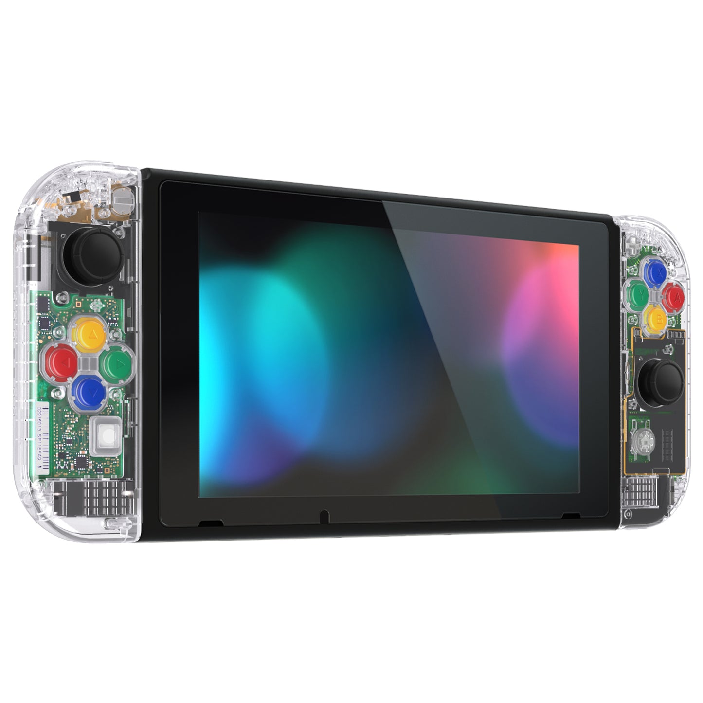 eXtremeRate Nintendo Switch用交換フルセットシェル&ボタン【クリスタルクリア】