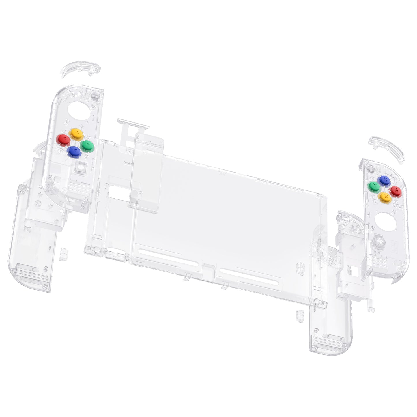 eXtremeRate Nintendo Switch用交換フルセットシェル&ボタン【クリスタルクリア】