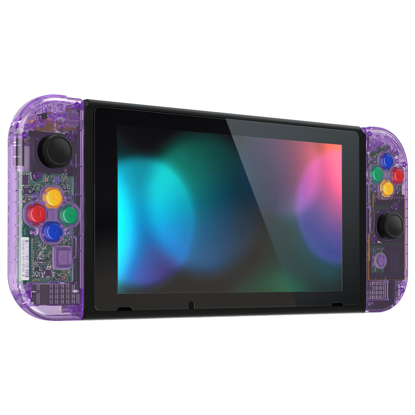 eXtremeRate Nintendo Switch用交換フルセットシェル&ボタン【クリスタルクリアパープル】